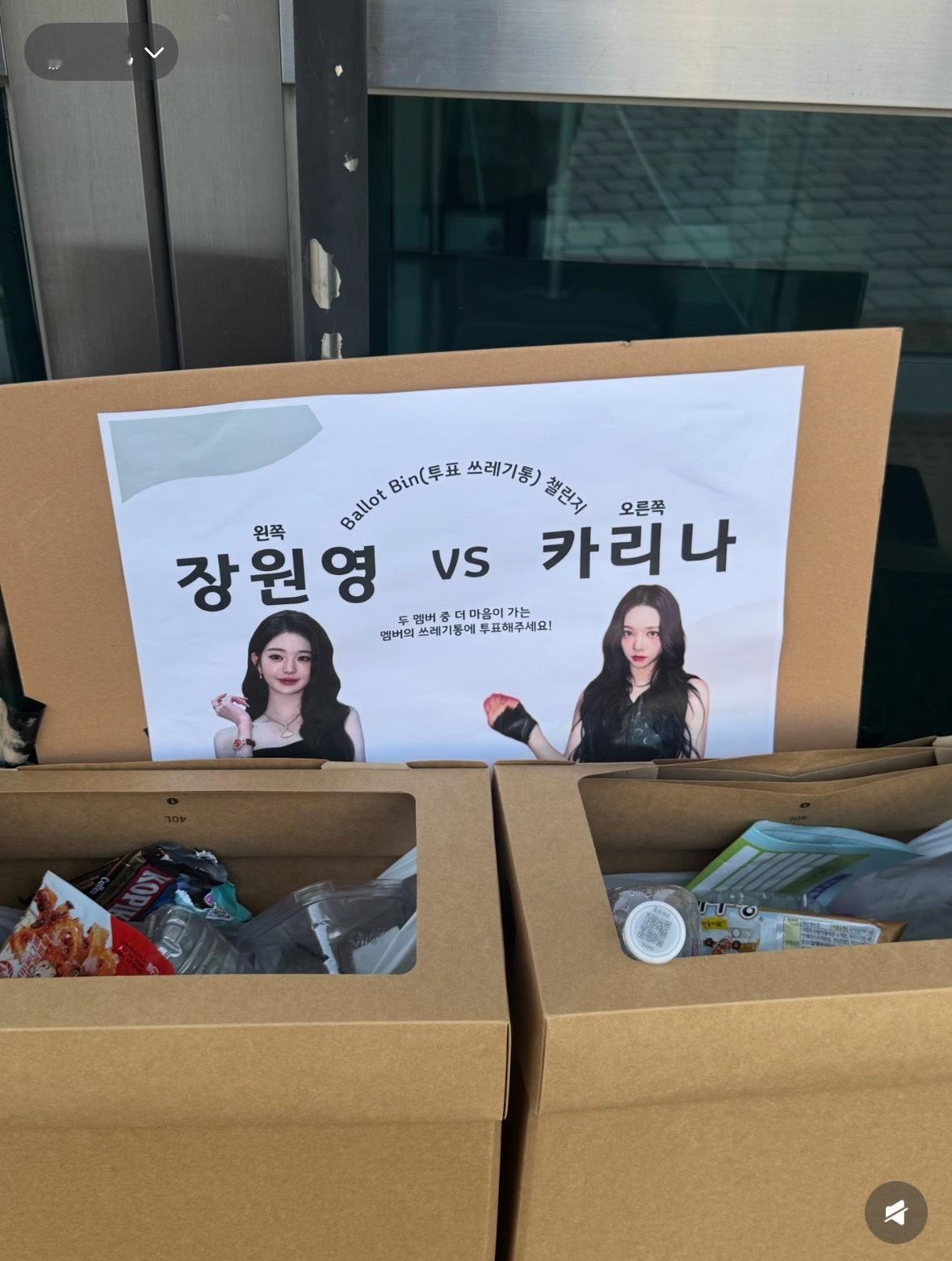 韩国人开启张元英vs柳智敏的垃圾箱投票模式🗳️ 
