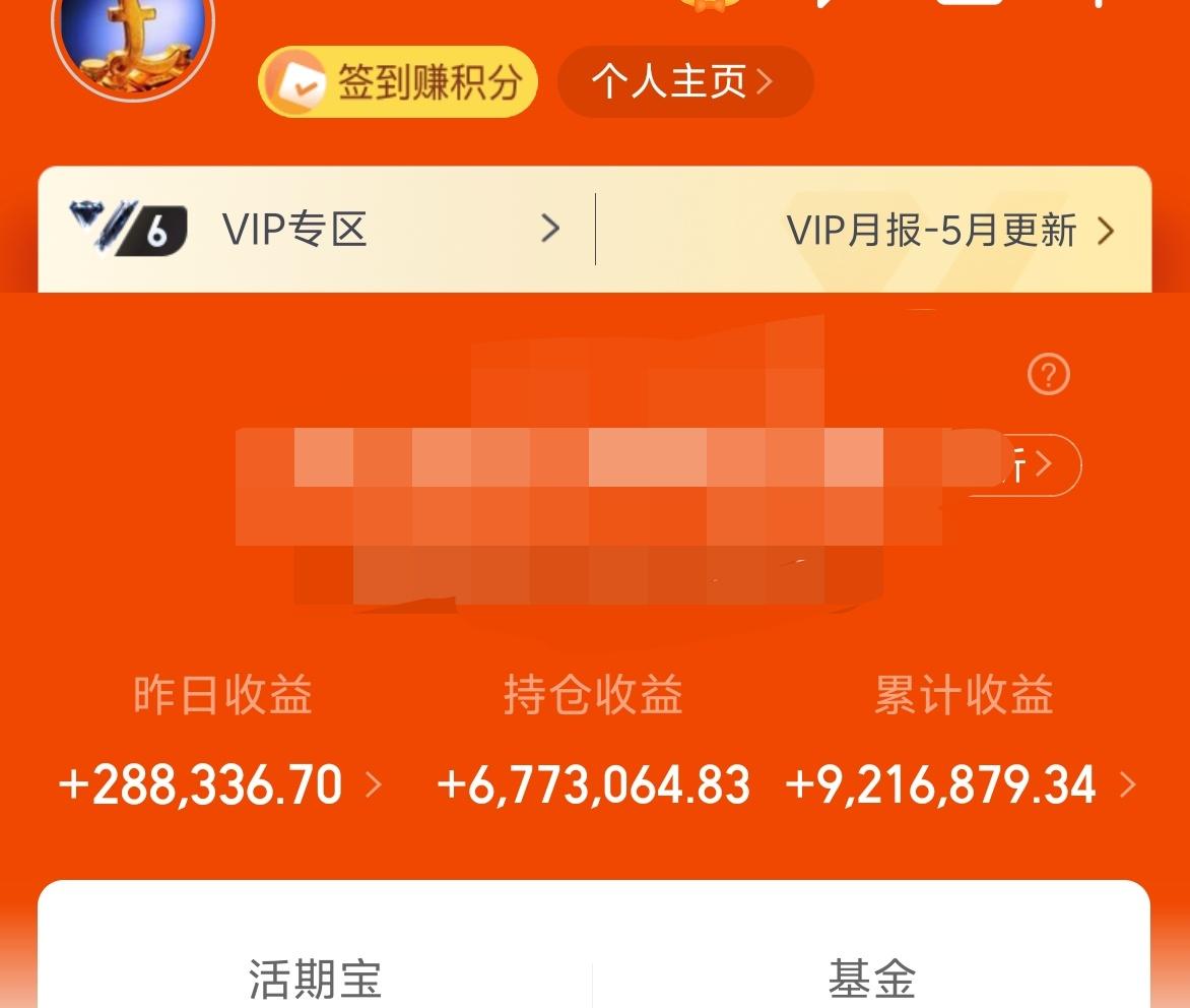 昨天基金赚了28.8W+，累计收益突破900W了。
这个位置调整一下是很有必要的