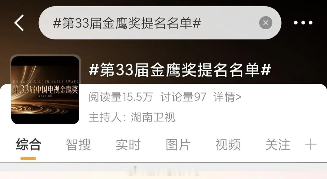 金鹰奖 提名名单 金鹰奖预计明天出提名名单了大家期待谁提名？ 