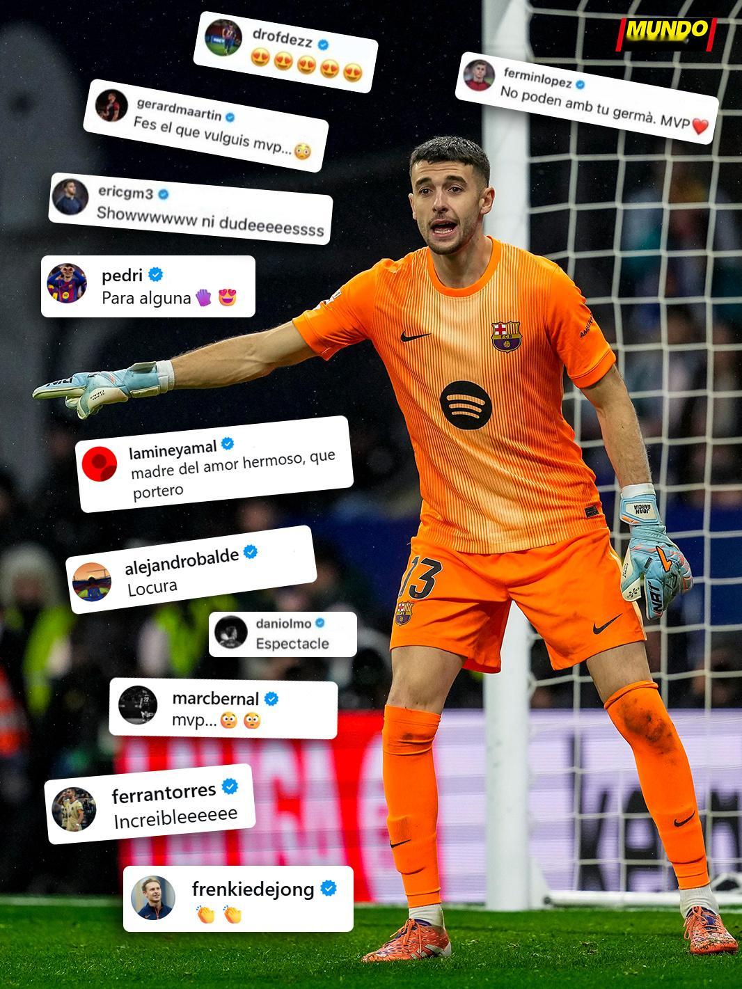 侯安·加西亚用实际行动展现了什么叫“牛逼”，好门将顶半支球队啊～看看巴萨的队友，