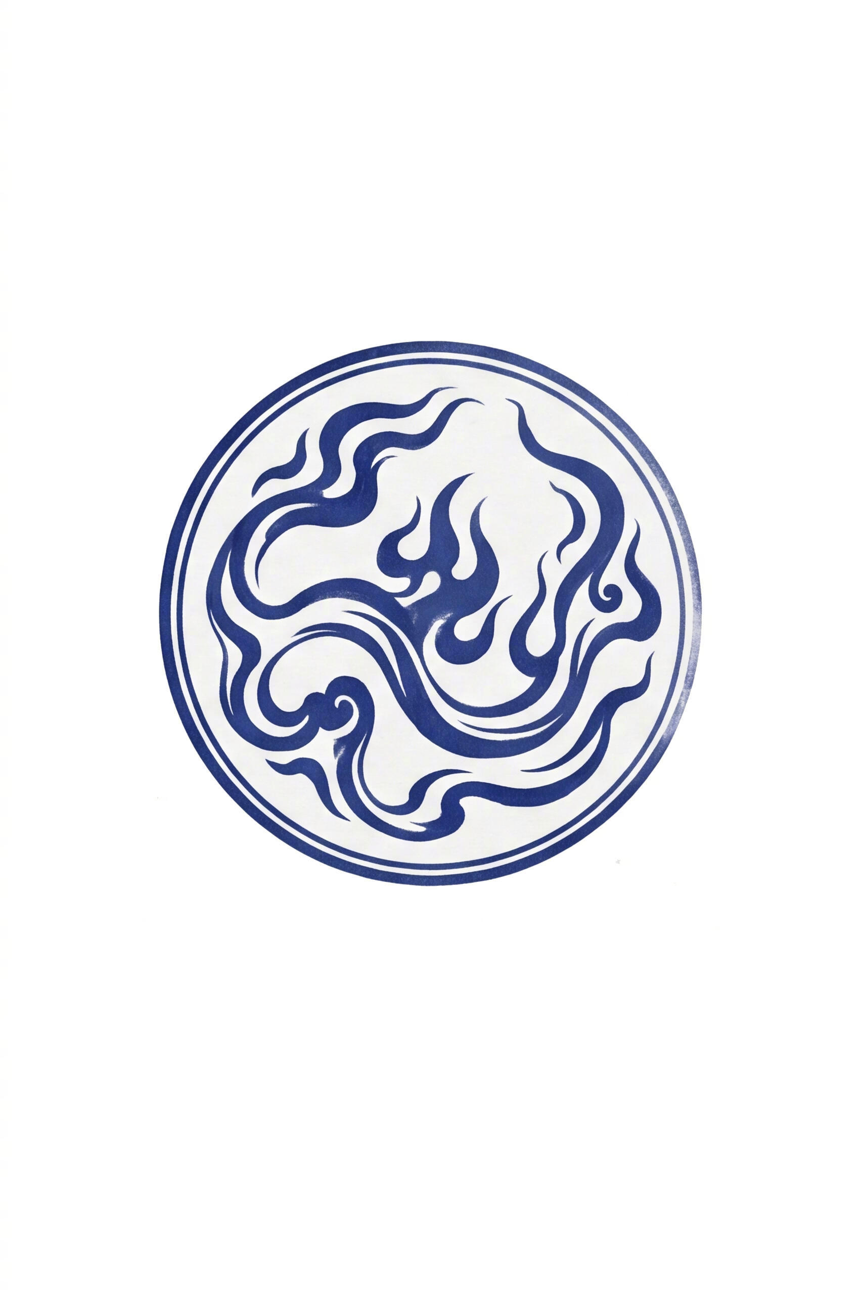 青花国风九圆纹样 