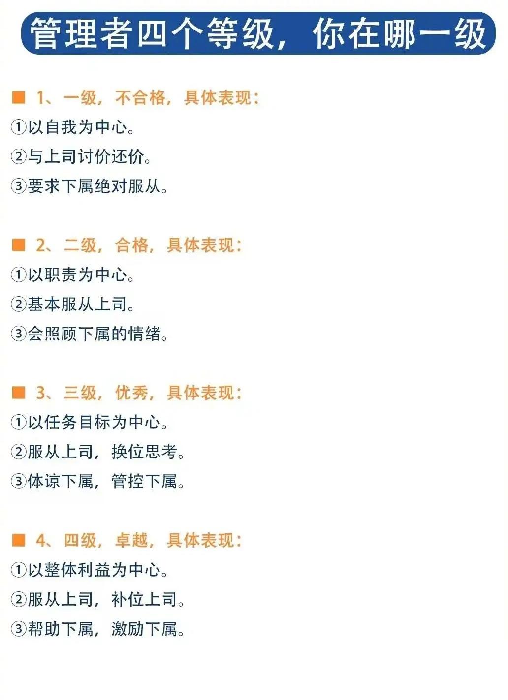 管理者四个等级