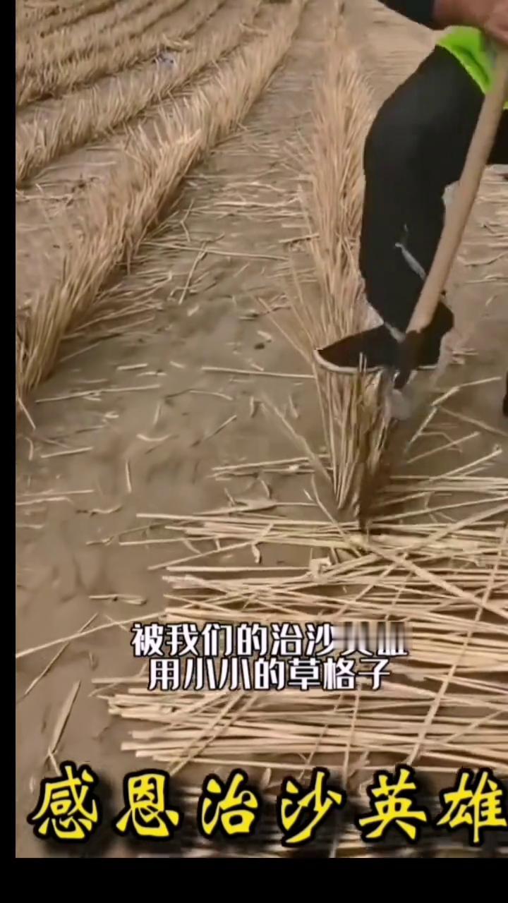 塔克拉玛干沙漠，感恩治沙英雄。
注意看，中国居然把最大的沙漠塔克拉玛干沙漠围起来