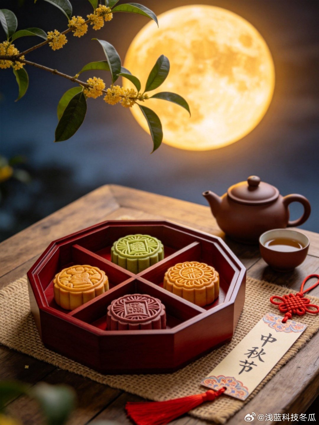一种很新的吃月饼方式南方切分配茶，北方直接大口啃，还有蘸醋蘸辣椒油的新奇操作，南