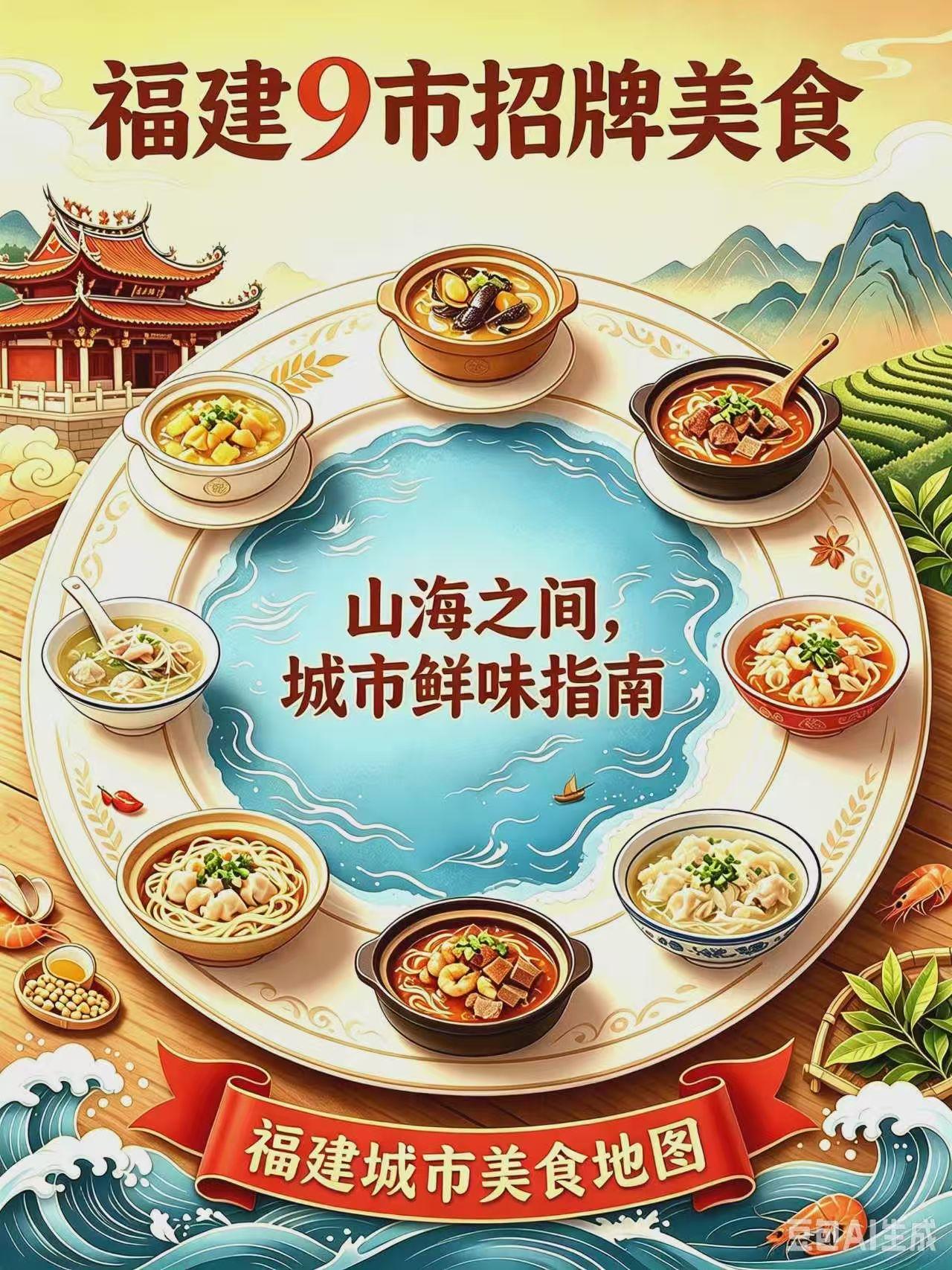 福建9市必点美食菜单，都吃过吗？
闽 A｜福州（闽菜之都）
✅招牌：佛跳墙（闽菜