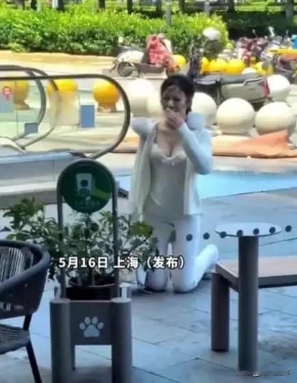 5月16日，上海街头路人拍到一段视频，迅速在网络上走红。视频中一名女子在广场长椅