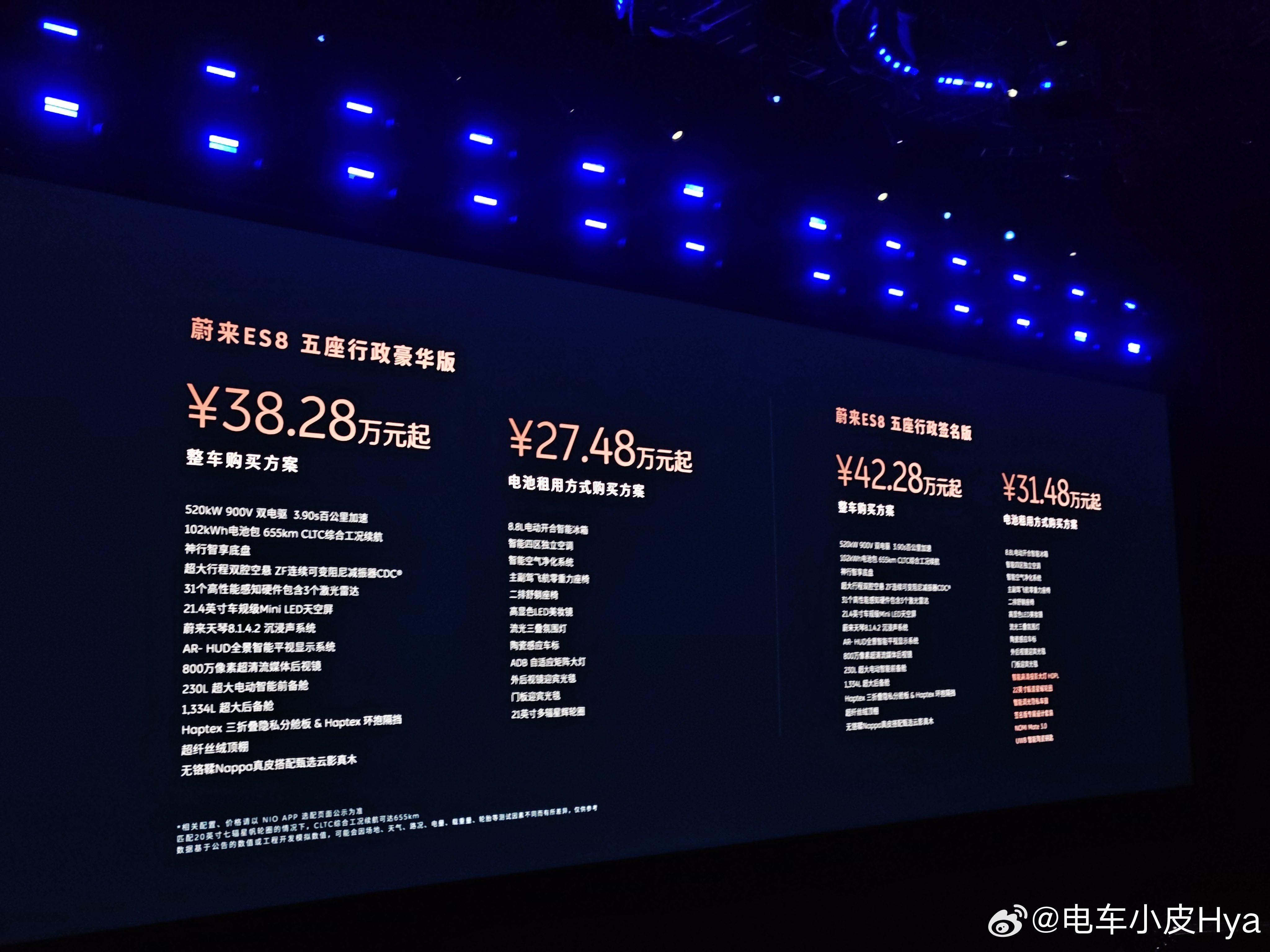 蔚来全新ES8大五座正式上新五座行政豪华版：整车38.28万，Baas 27.4