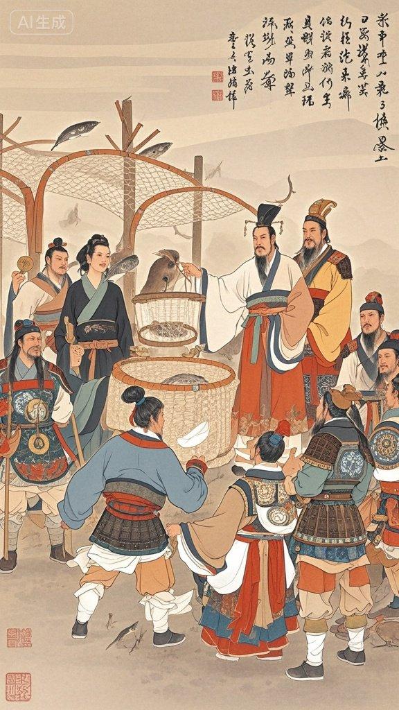 中国历史之八十五……商汤“网开三面”收人心。
说起商汤“网开三面”的绝招，那真是