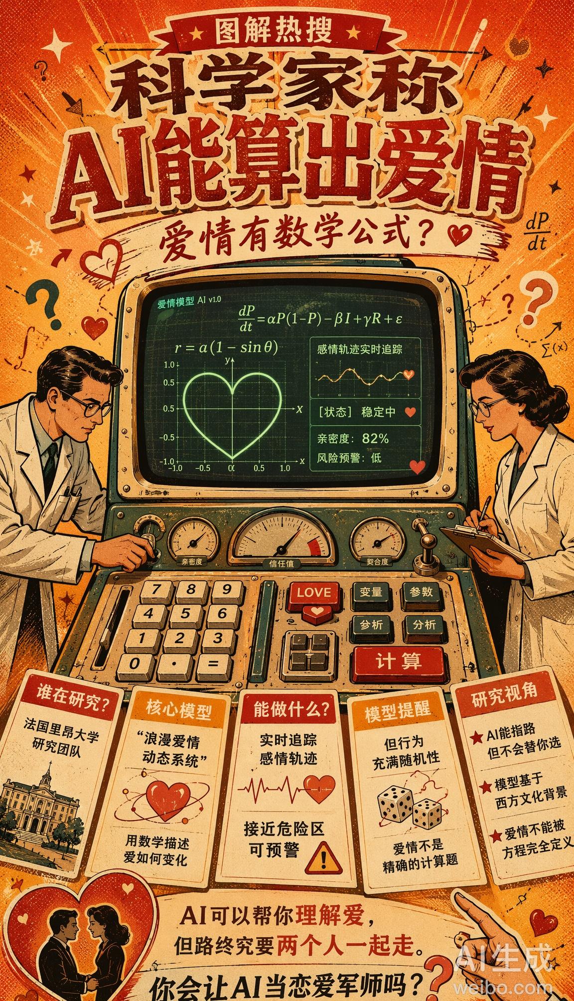 法国里昂大学的科学家最近搞了个大新闻——他们说爱情背后其实有数学规律可循！🧮?
