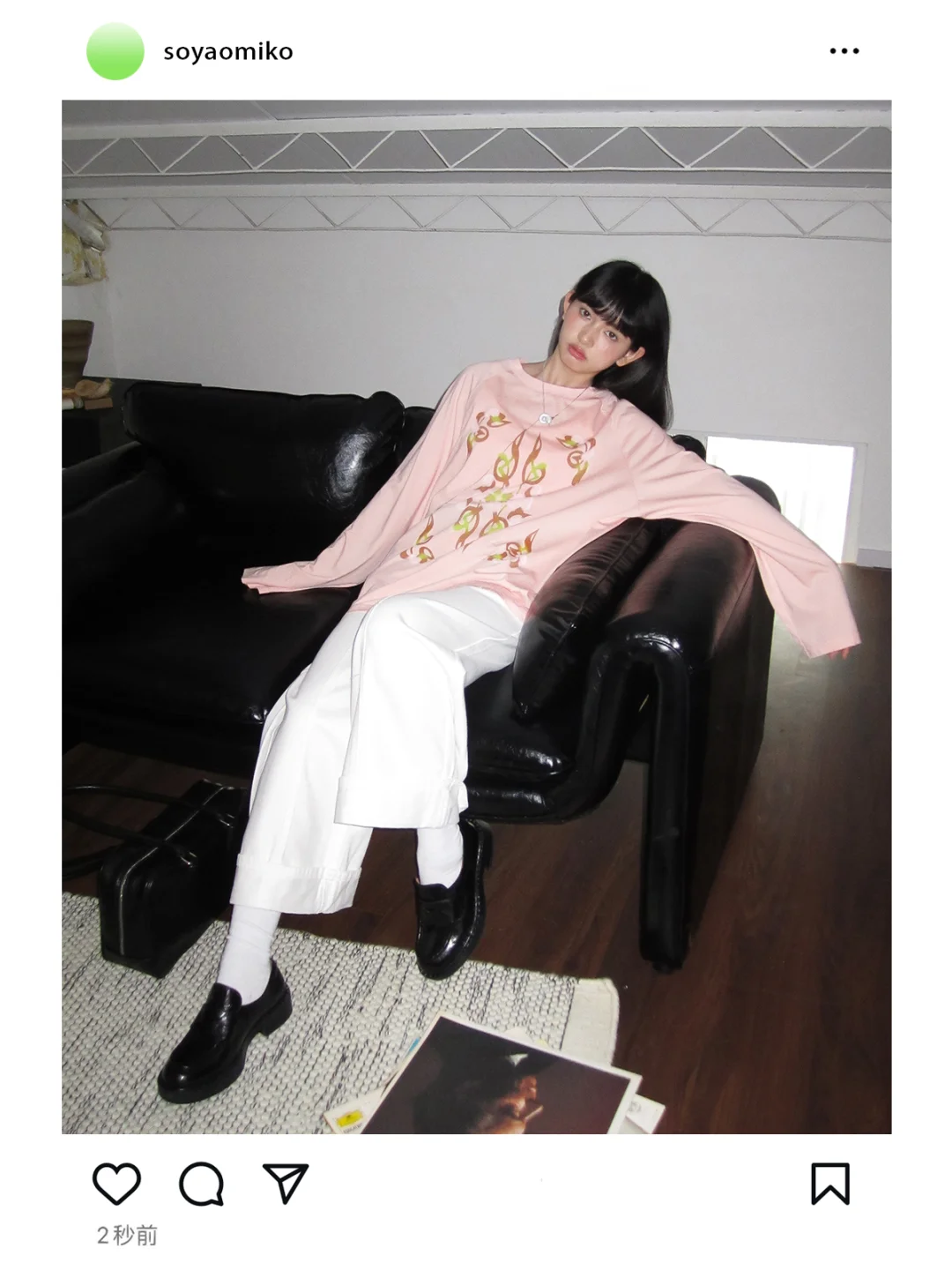 hi肉桂子✨印花长袖T恤