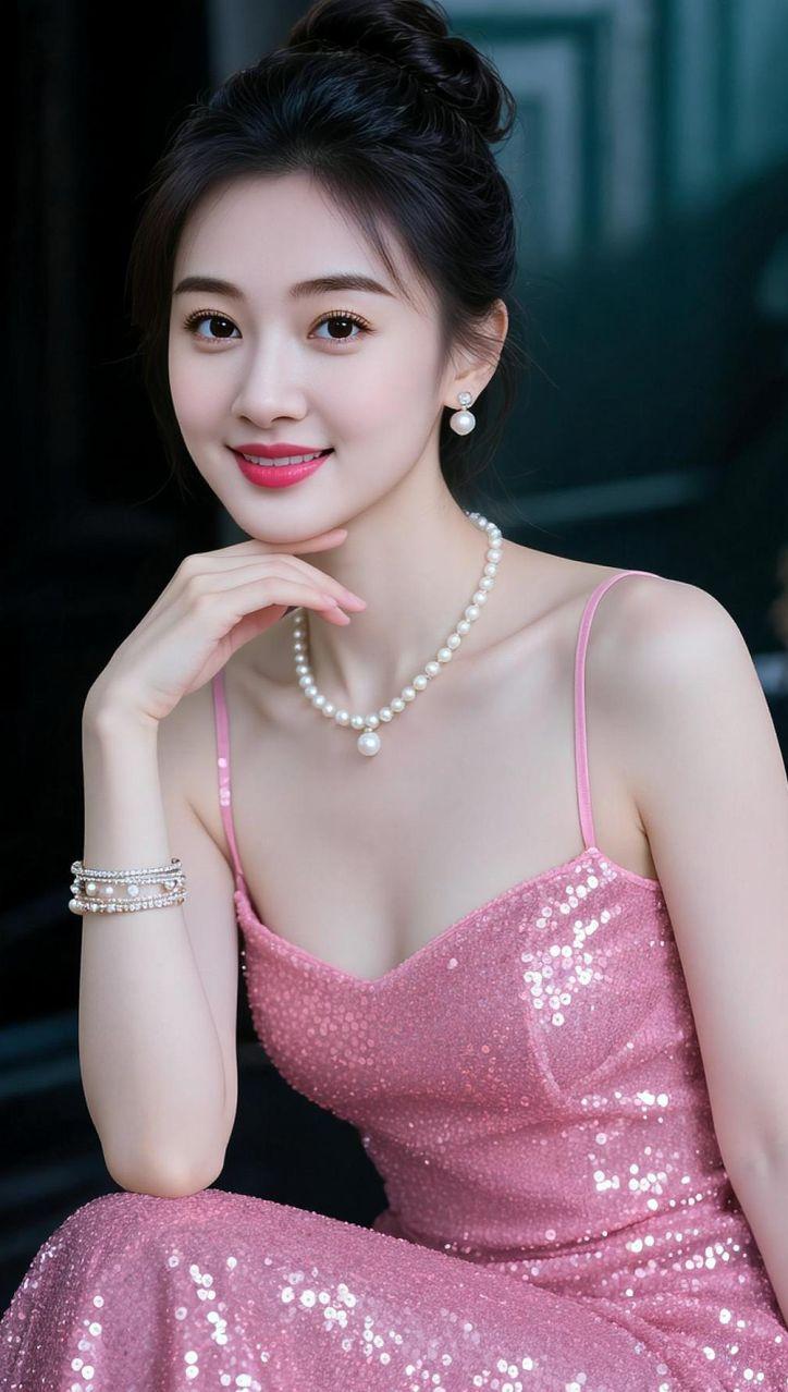 AI粉裙优雅写真 抖音ai创作