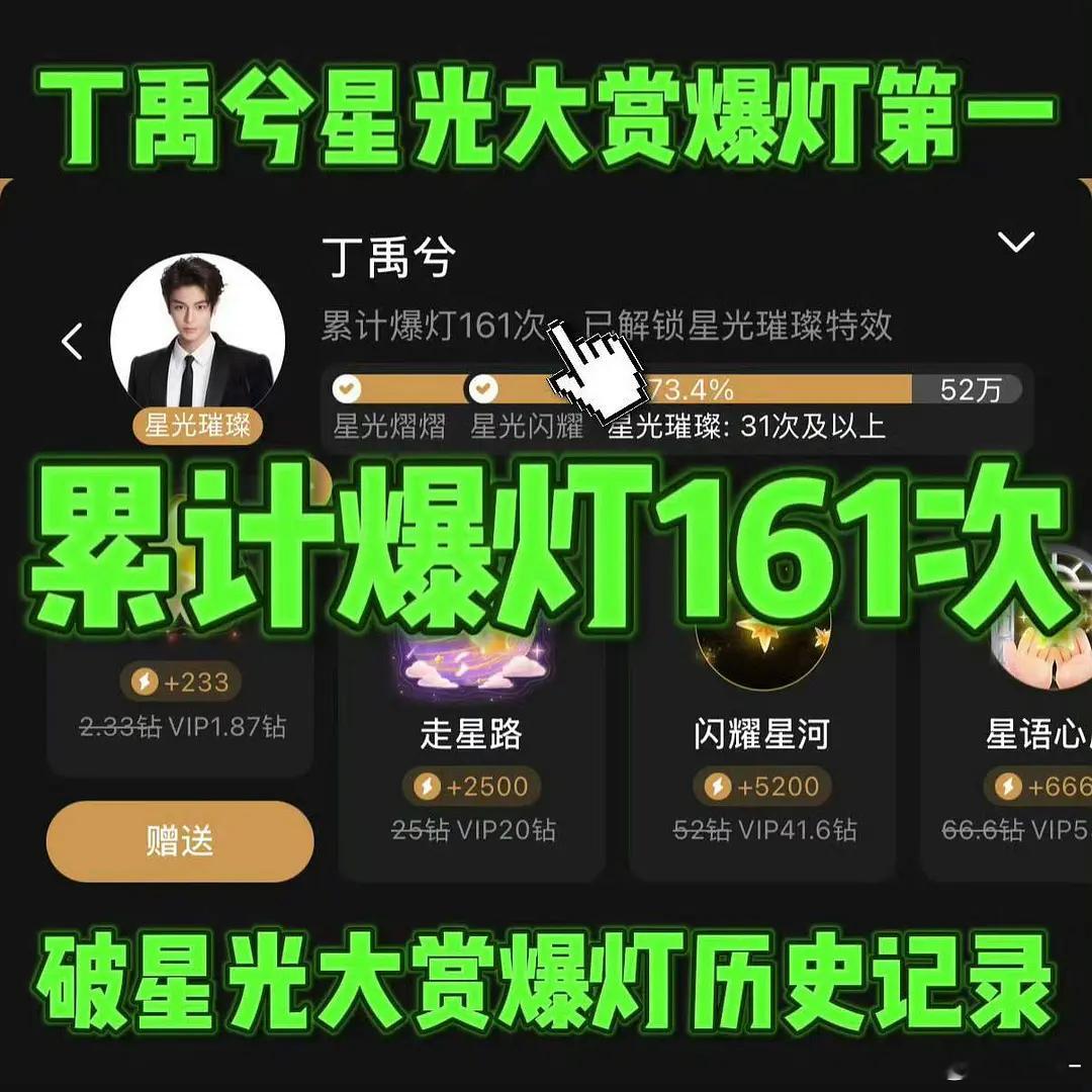 丁禹兮24年星光大赏灯牌图确实不如今年 