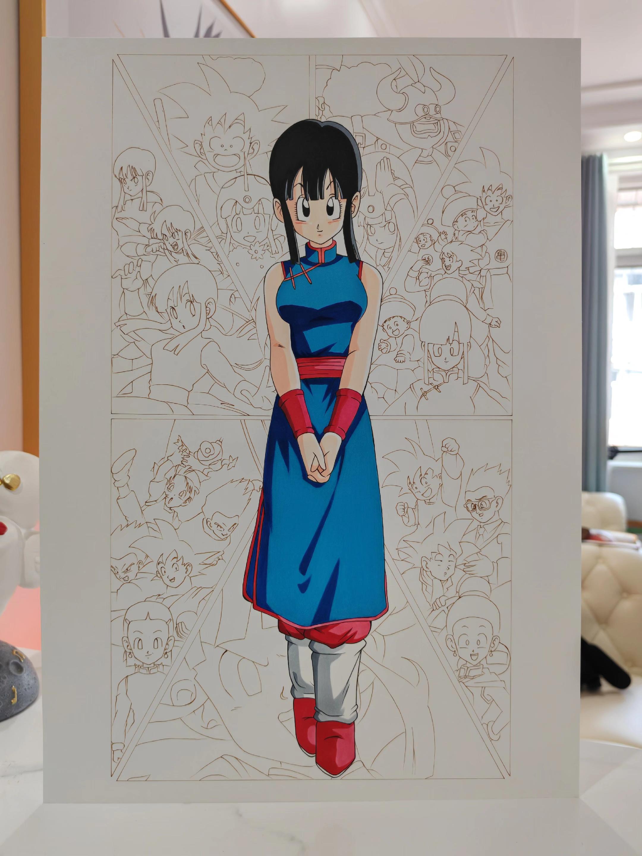 龙珠马克笔上色过程图。