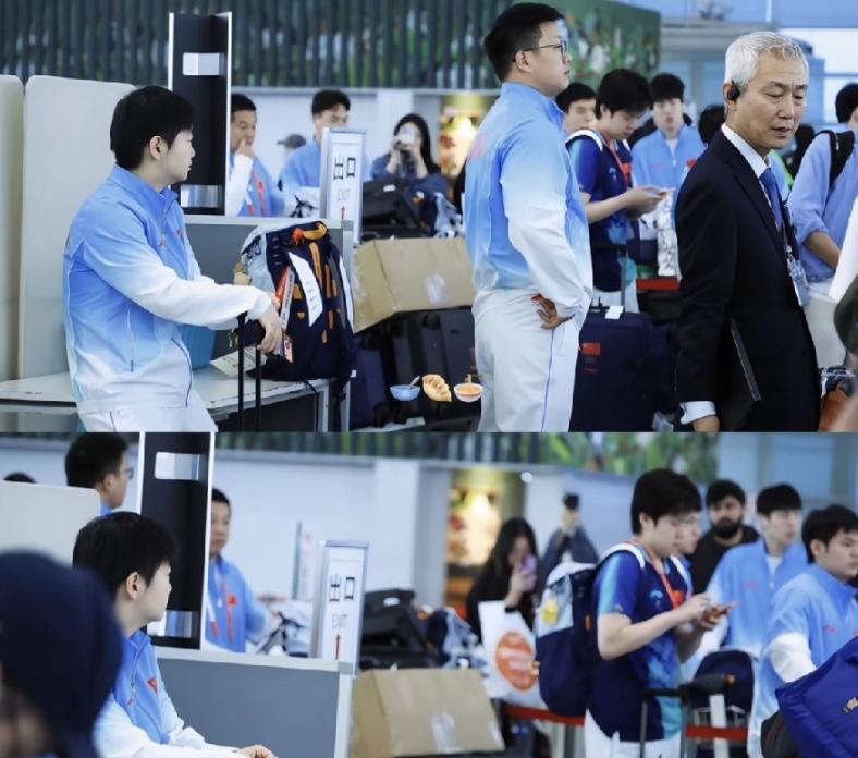 国乒一大早就离开名古屋了。

9月29日，天刚蒙蒙亮，名古屋机场的国际出发口就站