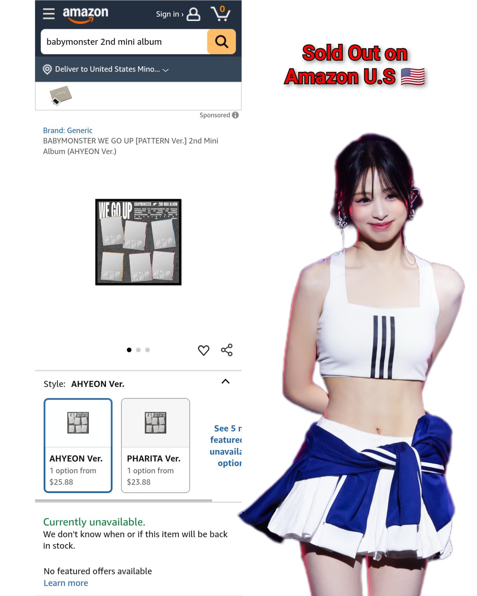 1️⃣美国亚马逊售罄，该版本专辑已四次售罄2️⃣Kpopmerch售罄，该版本专