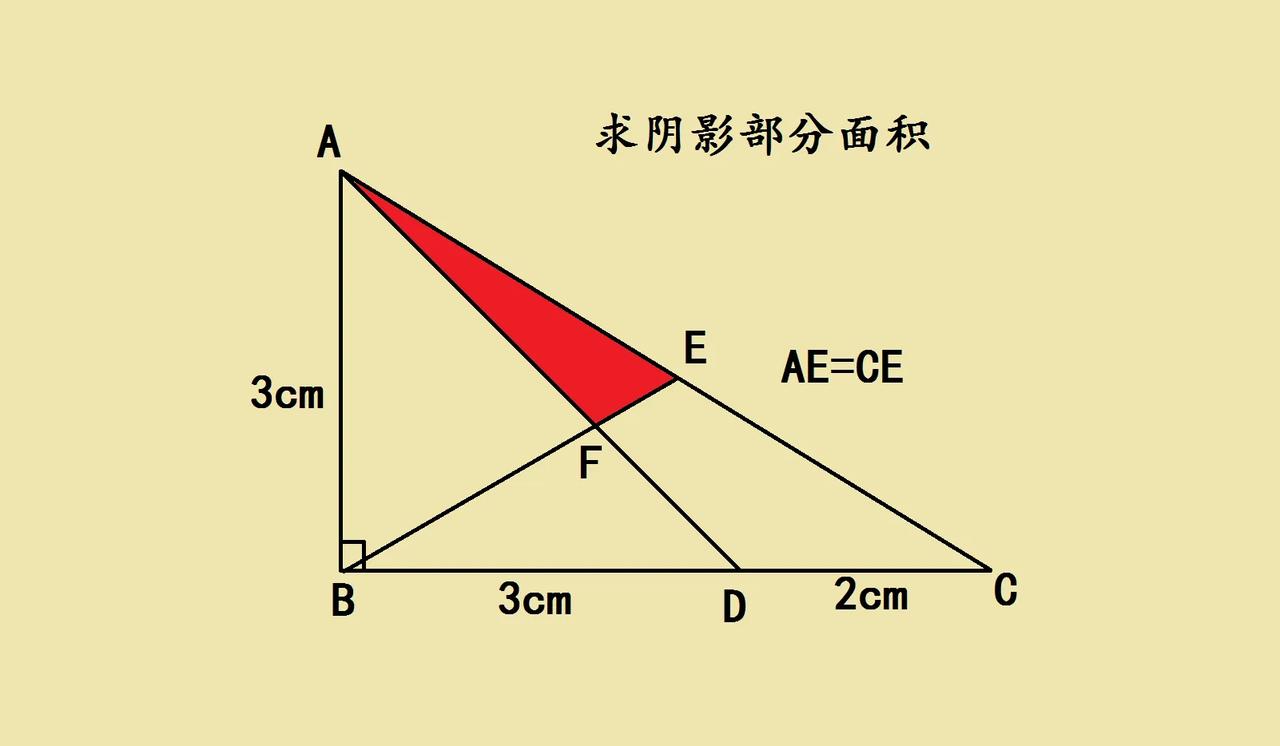 这是一道小学奥数题，几何难题，求阴影面积，很多学生直接交白卷。

如图所示，直角