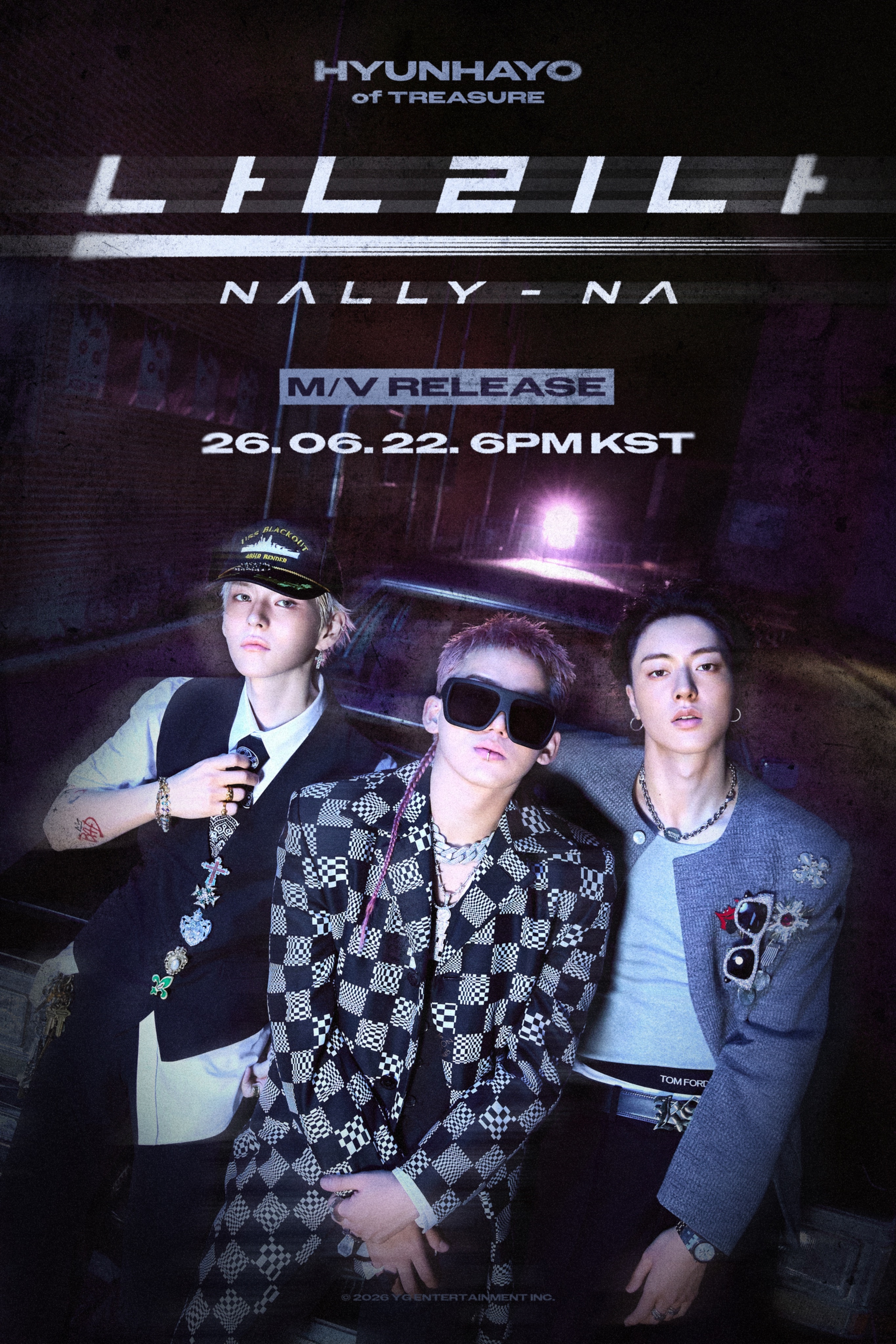 TREASURE小分队HYUNHAYO《NALLY-NA》MV预告海报，将6月2