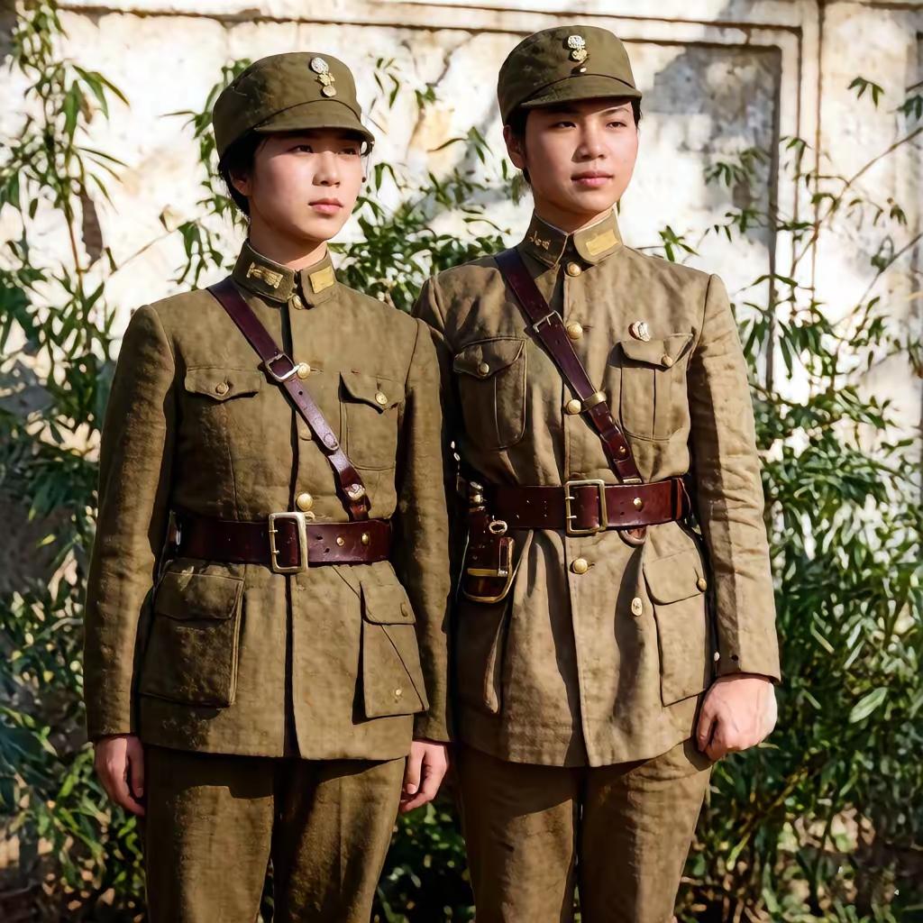 1938年，刊登在《大美画报》上的一张照片，照片的题目是：广东女子义勇军。画面中