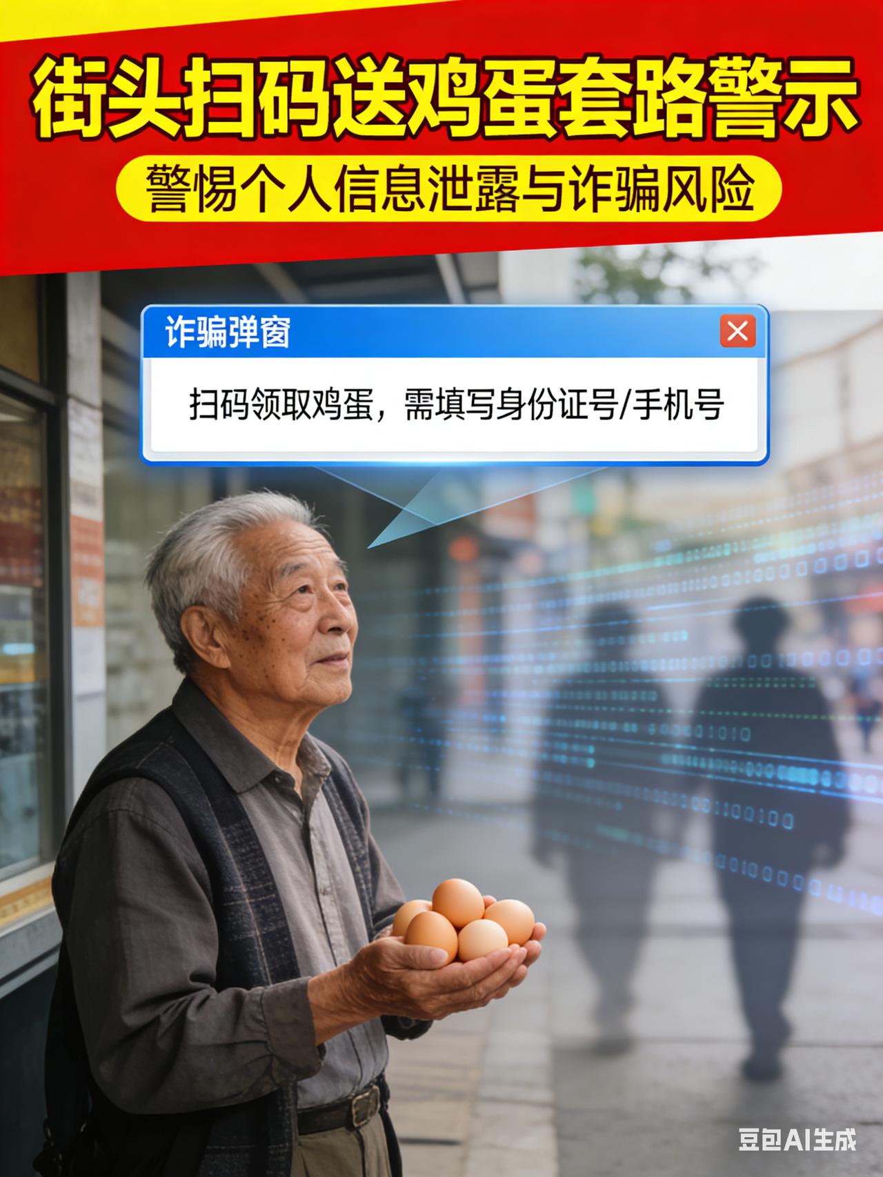 街头扫码送鸡蛋、送纸巾、送小礼品的套路屡见不鲜，看似是商家引流的便民福利，实则是