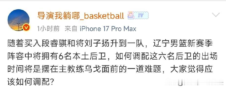 辽篮新上调两大新星！段瑞琪和刘子扬，乌戈升一队+储备6后卫，三套阵容曝光，媒体人