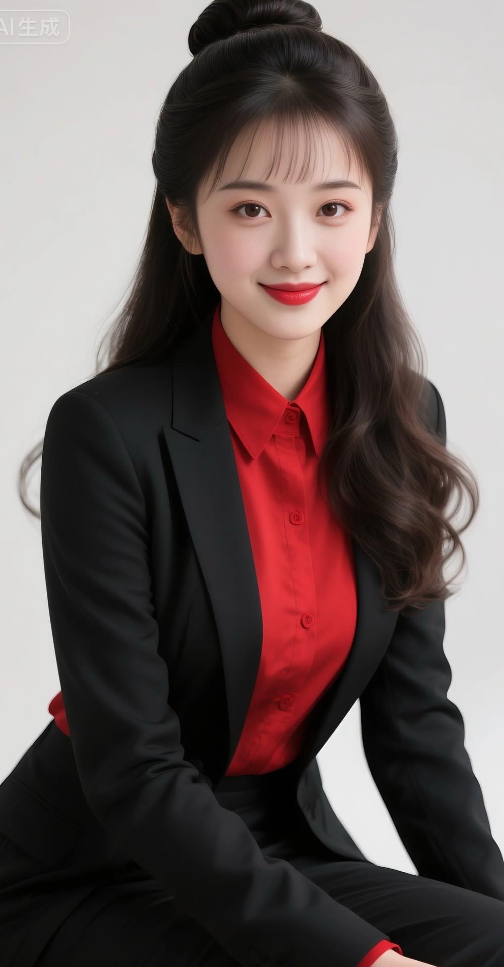 优雅红黑职场穿搭，自信满满每一天！💄👠