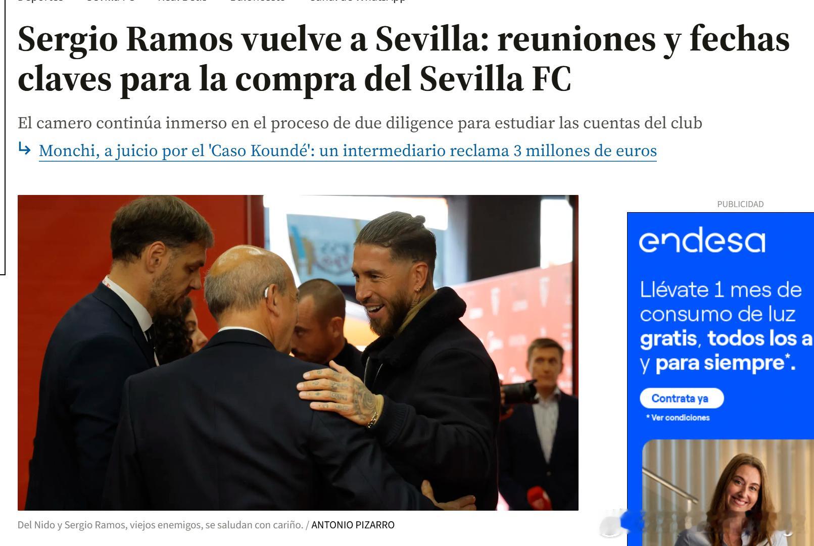 【塞维利亚】拉莫斯周四抵达塞维利亚据《塞维利亚日报》的消息，拉莫斯在西班牙时间周