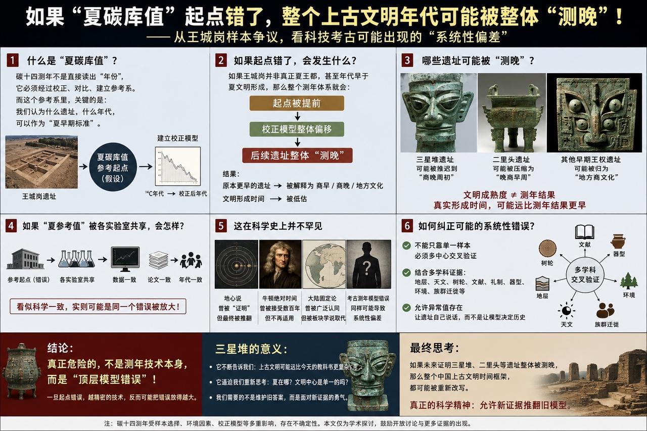 很多人以为：

碳十四测年一出来，历史年代就“定了”。

但真正的问题是：

如