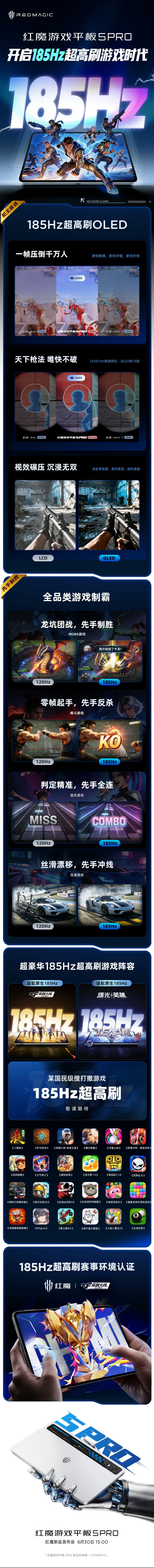 【红魔游戏平板5 Pro官宣搭载第五代骁龙8至尊版移动平台】红魔游戏手机官方继续