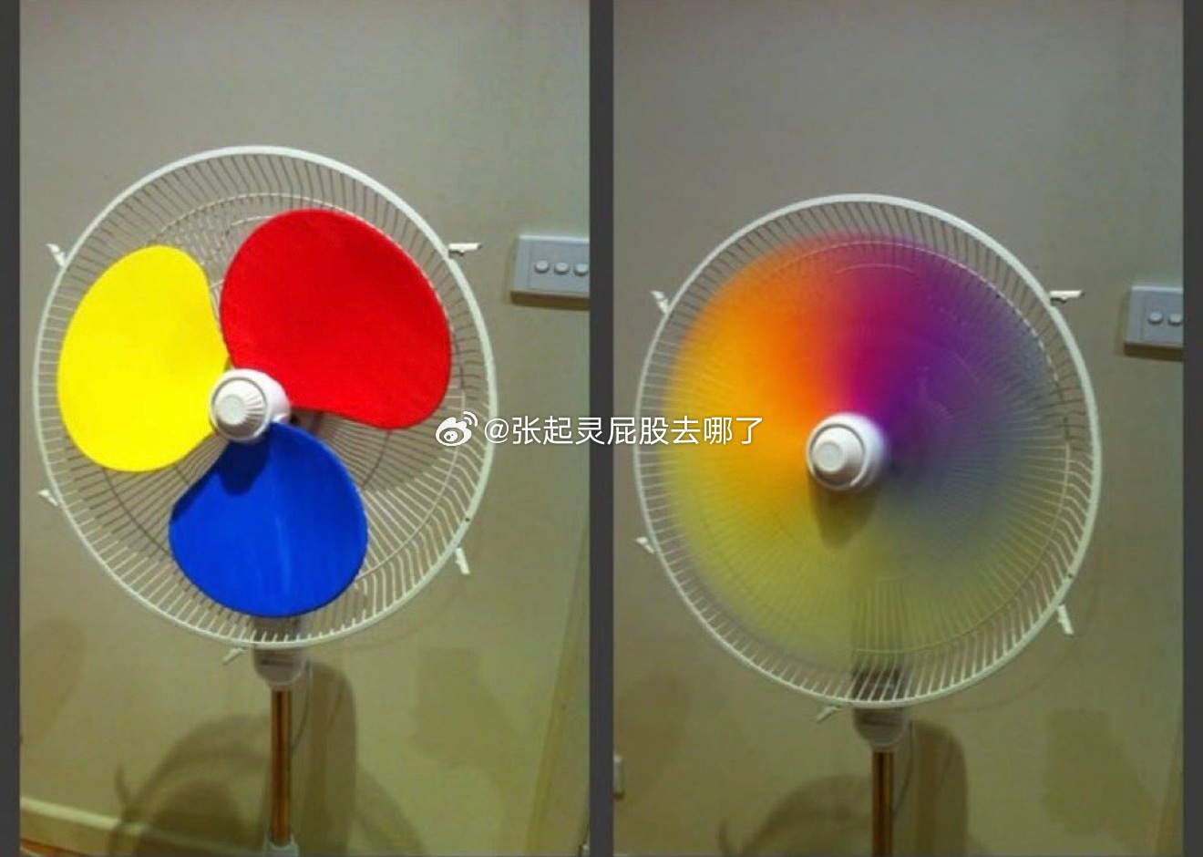 风扇旋转时从原色变成次级色 