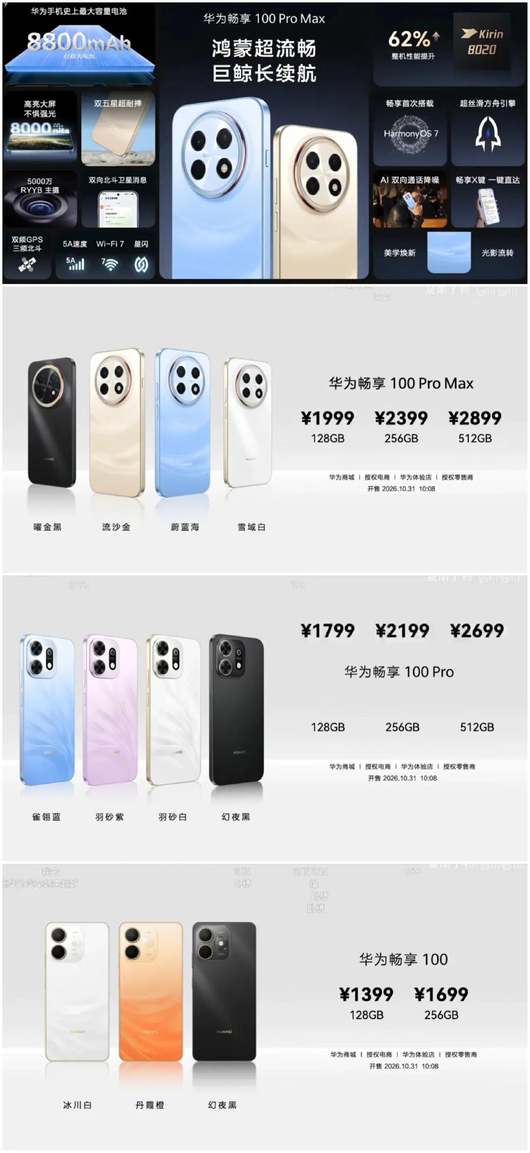 华为畅享100系列发布，还真有些东西的。

尤其是畅享100 Pro max，高