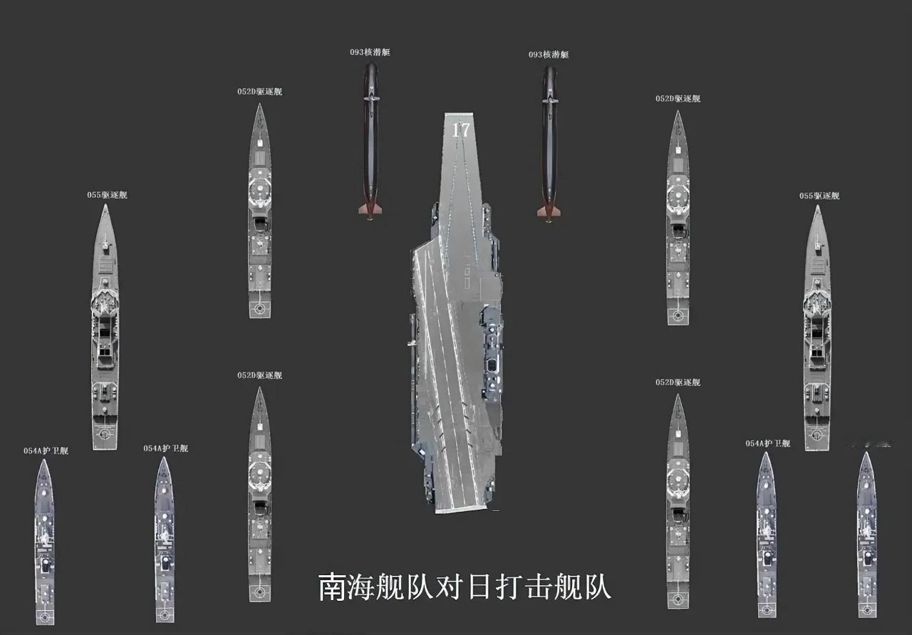 看这个航母打击舰队怎么样。这是南海舰队以山东舰领衔的对日打击舰队（网友命名，非官