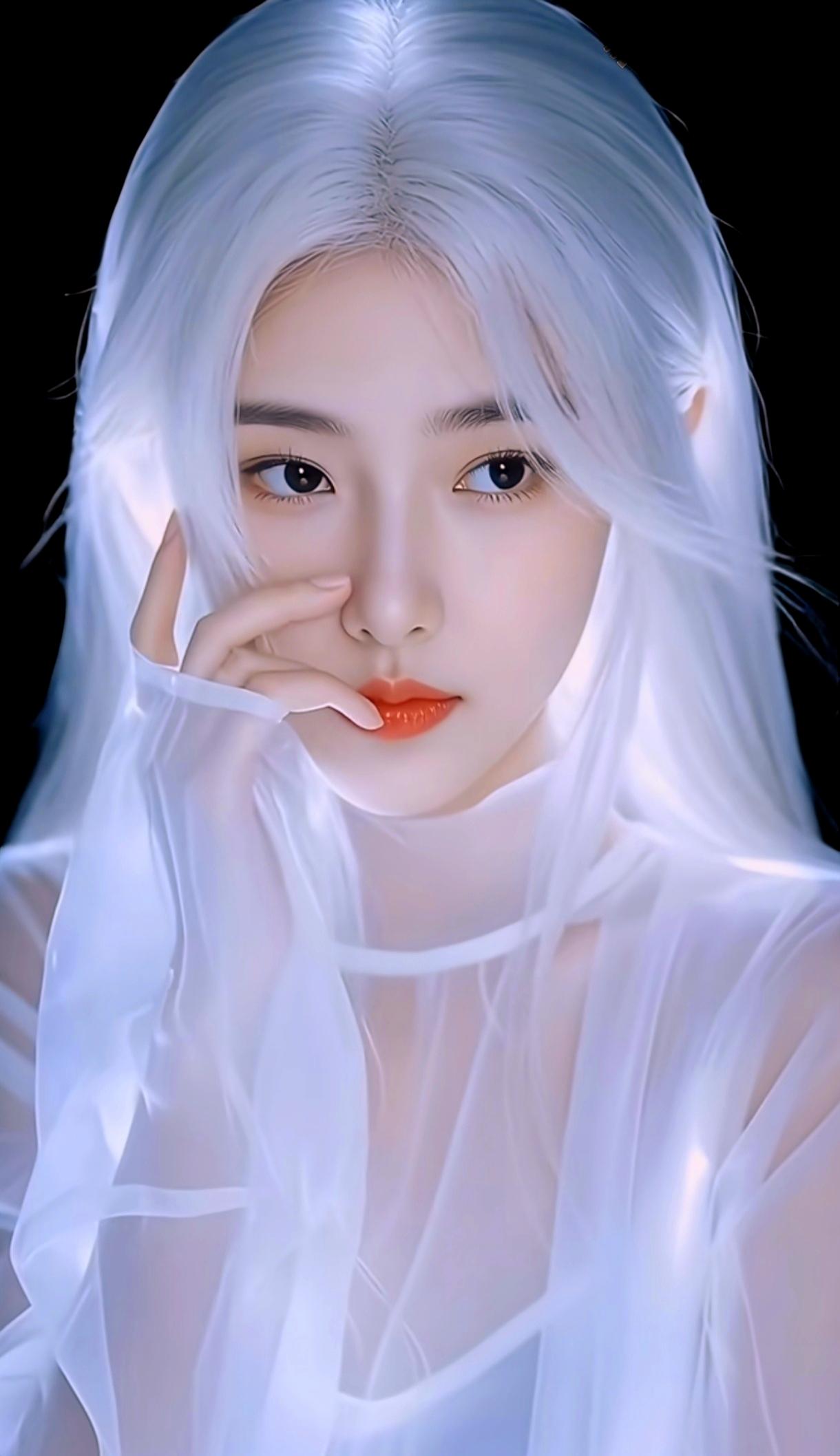 梦幻白衣少女，温柔似水，宛如仙子降临。秋意渐凉，还适合穿丝袜吗 温柔白衣少女 梦