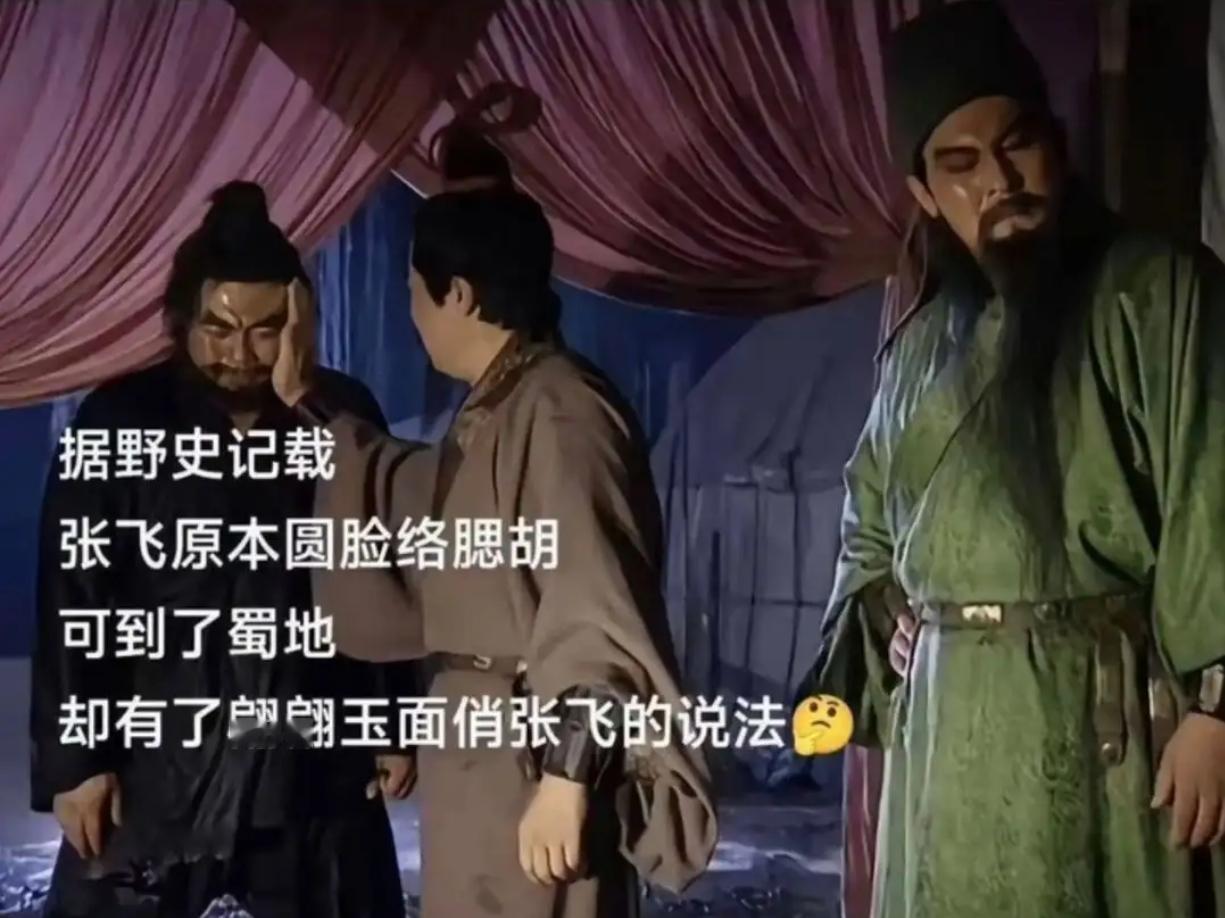 据野史记载 张飞原本圆脸络腮胡可到了蜀地却有了翩翩玉面俏张飞的说法 ​​​