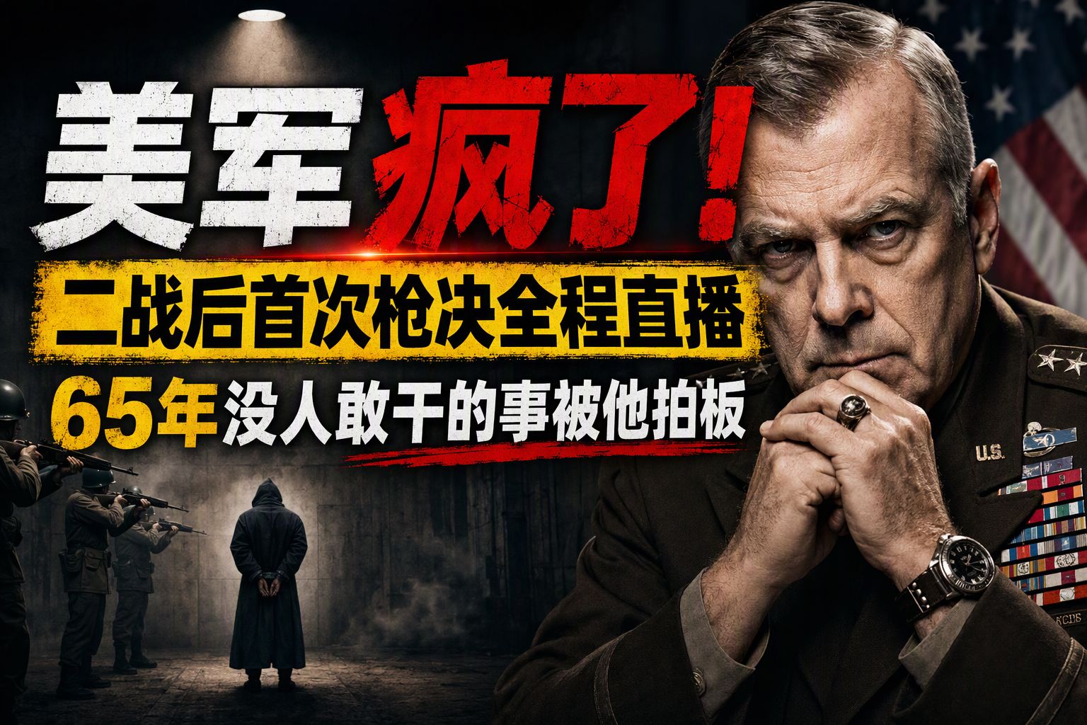 美军疯了！二战后首次枪决全程直播，65年没人敢干的事被他拍板