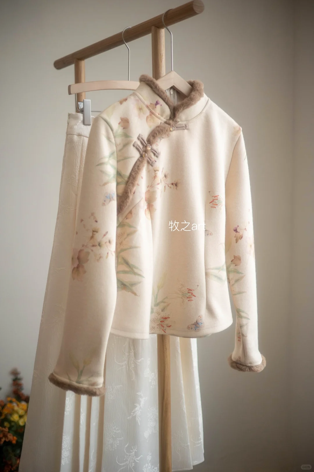 新中式国风｜花微敛斜襟上衣