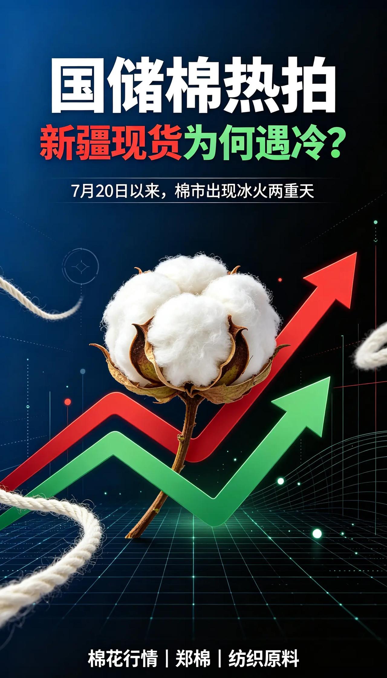 储备棉抢着要，现货却冷冷清清？。7 月 20 日国储棉轮出开启后，市场出现两极分