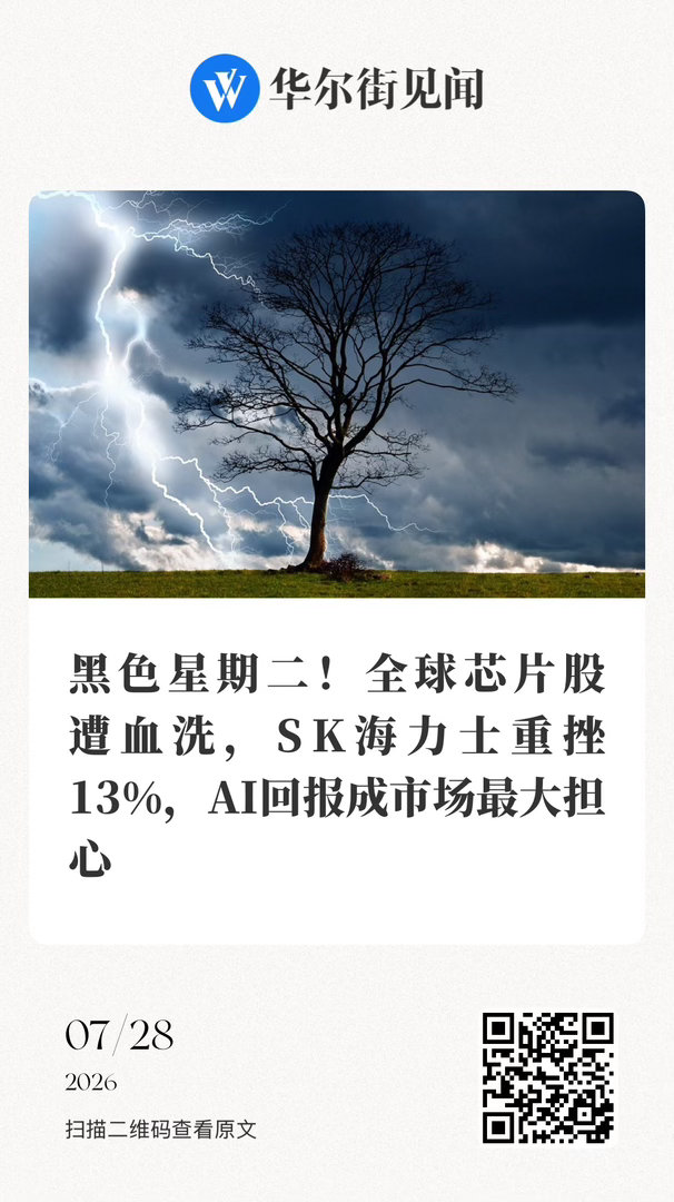 【 黑色星期二！全球芯片股遭血洗，SK海力士重挫13%，AI回报成市场最大担心 