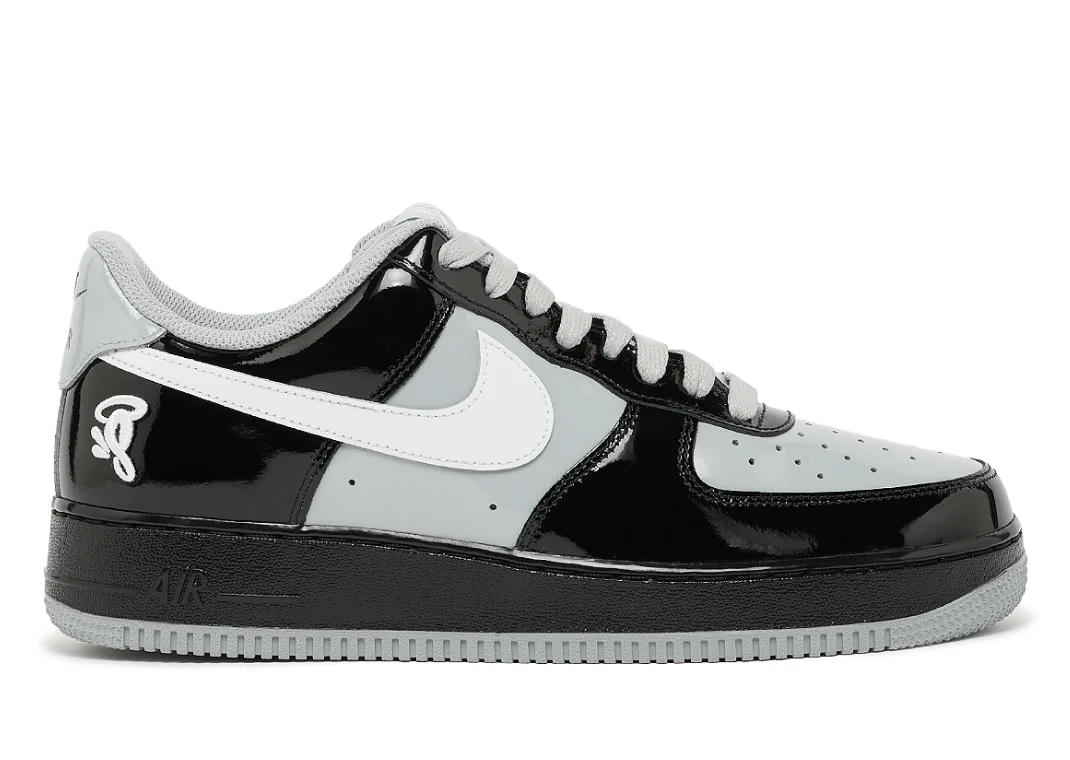 Central Cee x Nike  Air Force 1  黑灰漆皮 有点