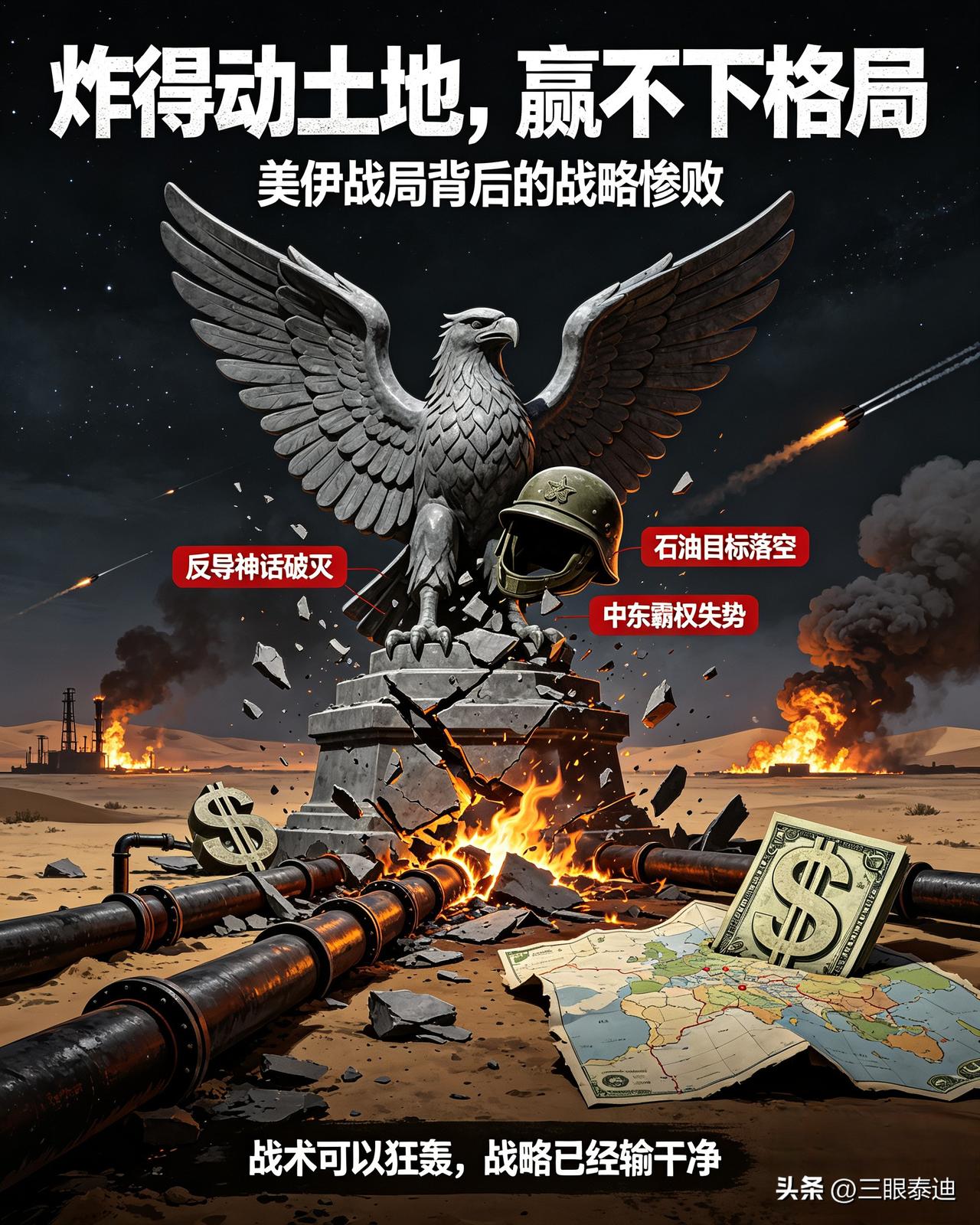 炸得动土地，赢不下格局！美伊战局揭穿美国最大战略惨败
 
全世界都被表面战局骗了
