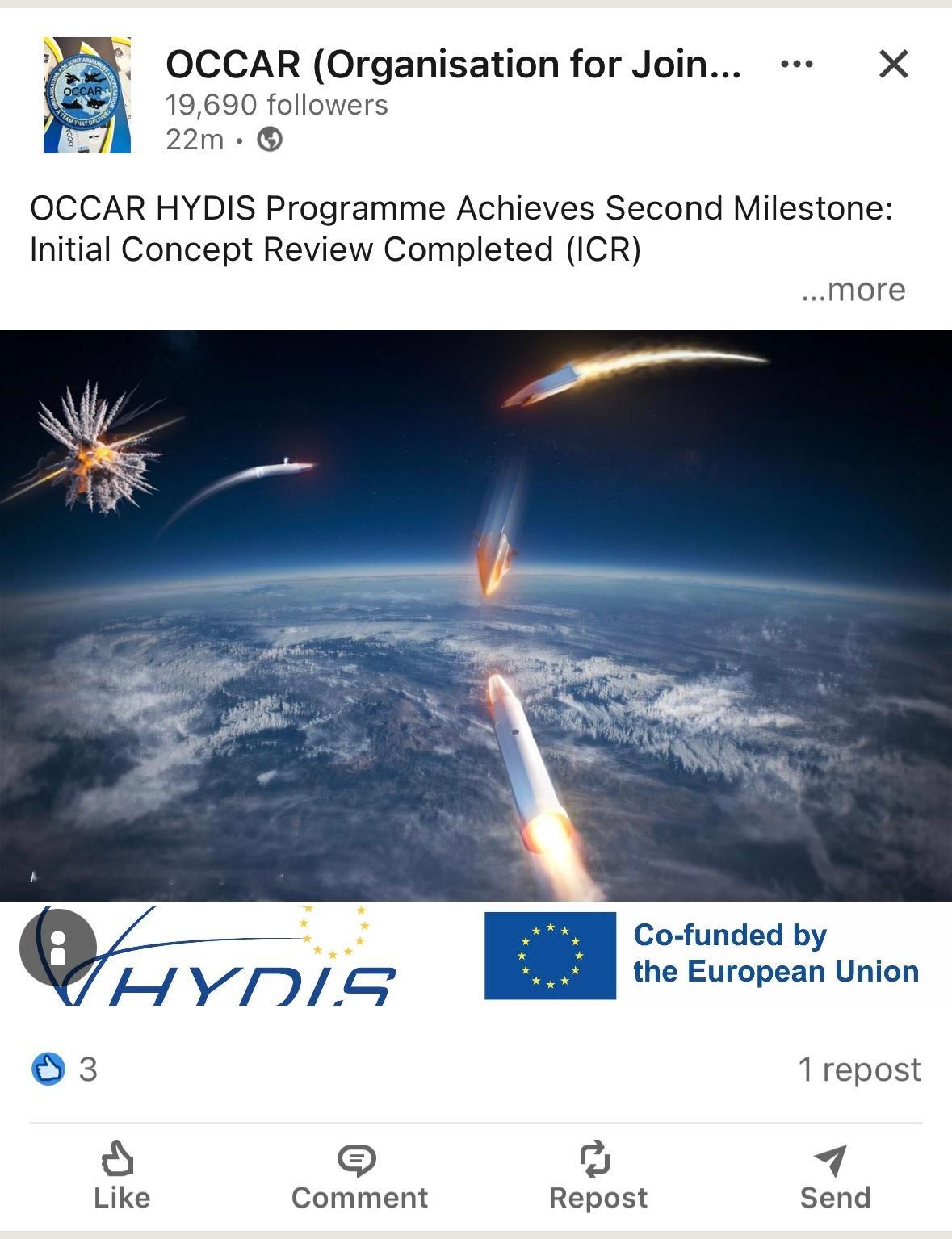 烽火问鼎计划  由MBDA集团牵头的🇫🇷🇮🇹🇩🇪🇳🇱HYDIS反