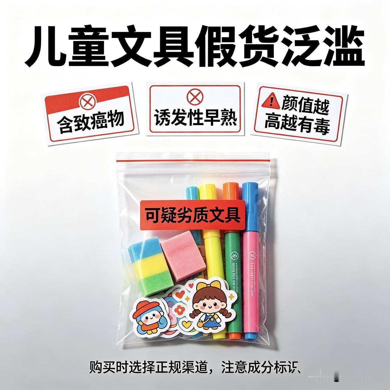儿童文具假货泛滥！可疑劣质文具含致癌物、诱发性早熟，"颜值越高越有毒"不是吓人