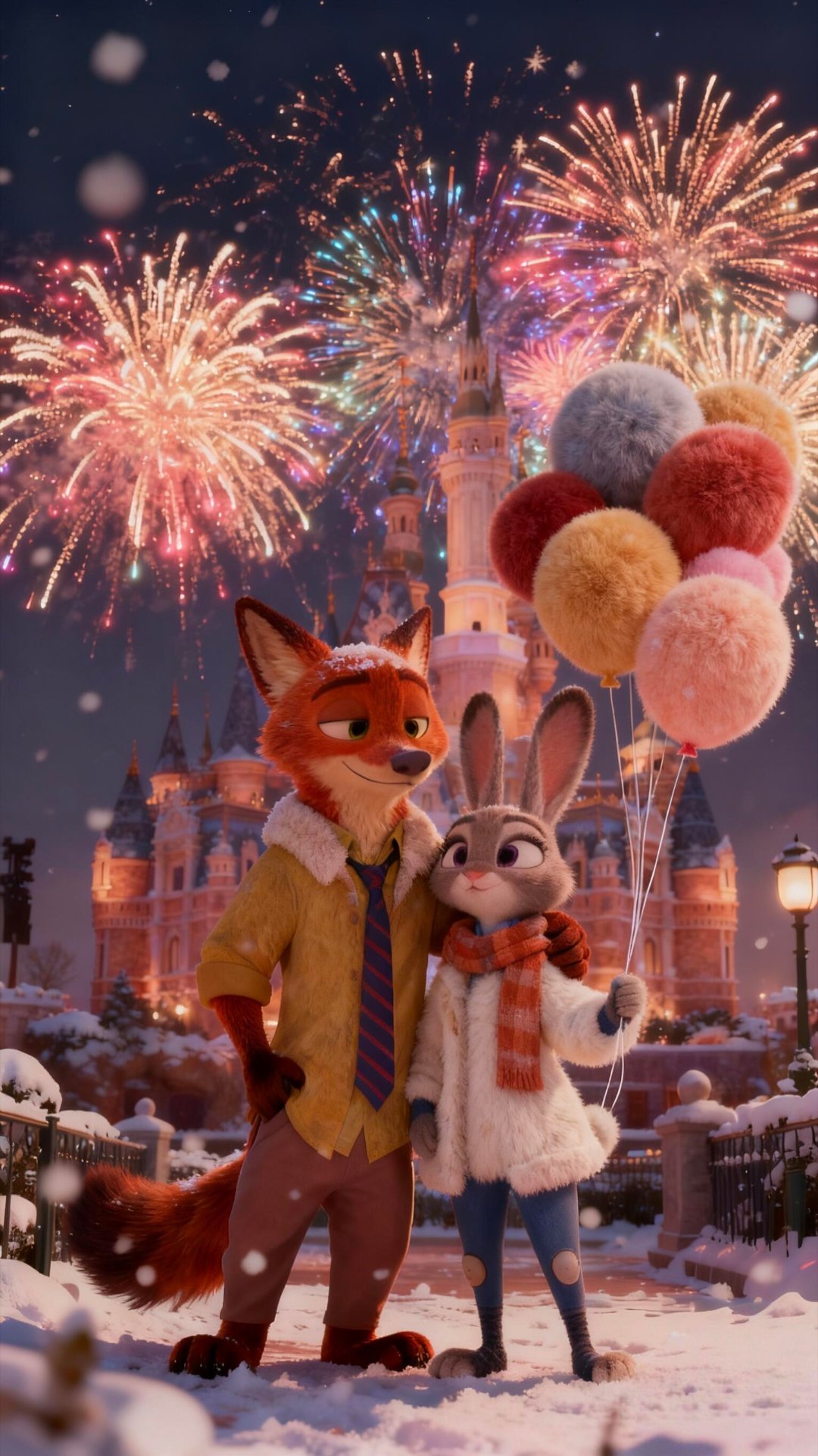 🦊🐰《疯狂动物城》壁纸，古风点缀，尼克予朱迪的专属浪漫，做自己的光💛✨ 