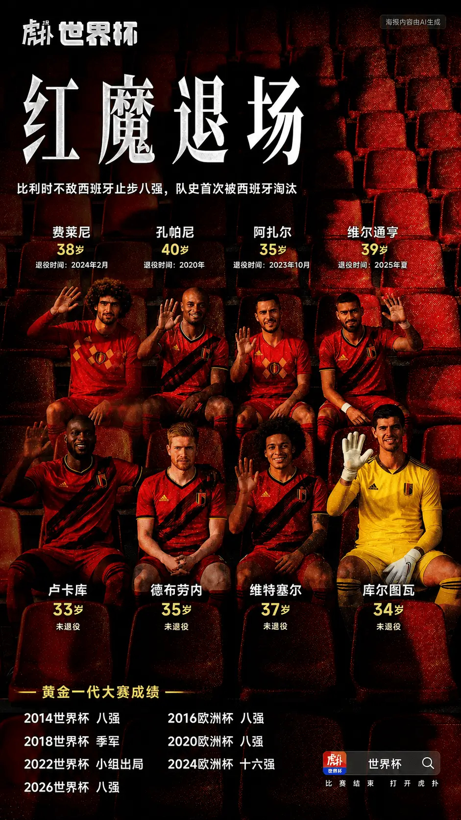 红魔退场！比利时止步世界杯八强，黄金一代正式落幕世界杯1/4决赛，比利时1-2不