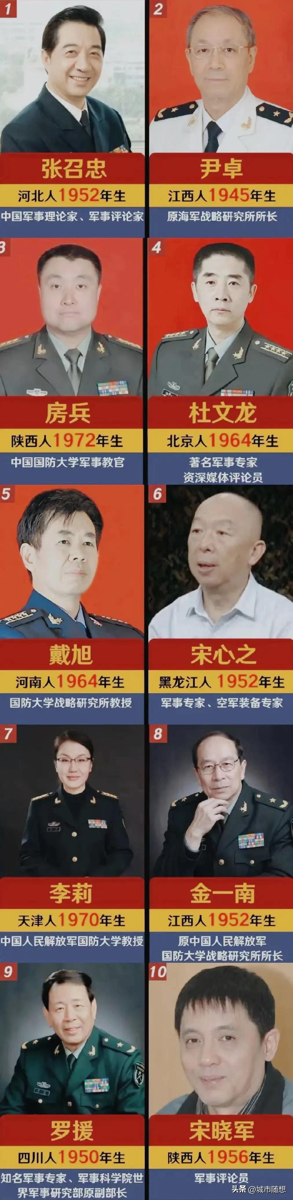 我国十大军事评论员排行榜，金一南仅排第八！

首先，让我们认识一下金一南。他是1