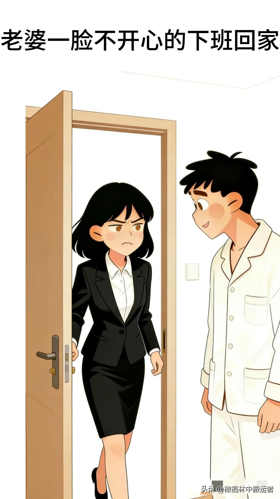 趣味漫画：老婆受气回来，我说“领导又给你气受了？”她说：下次我要和推销员好好聊聊