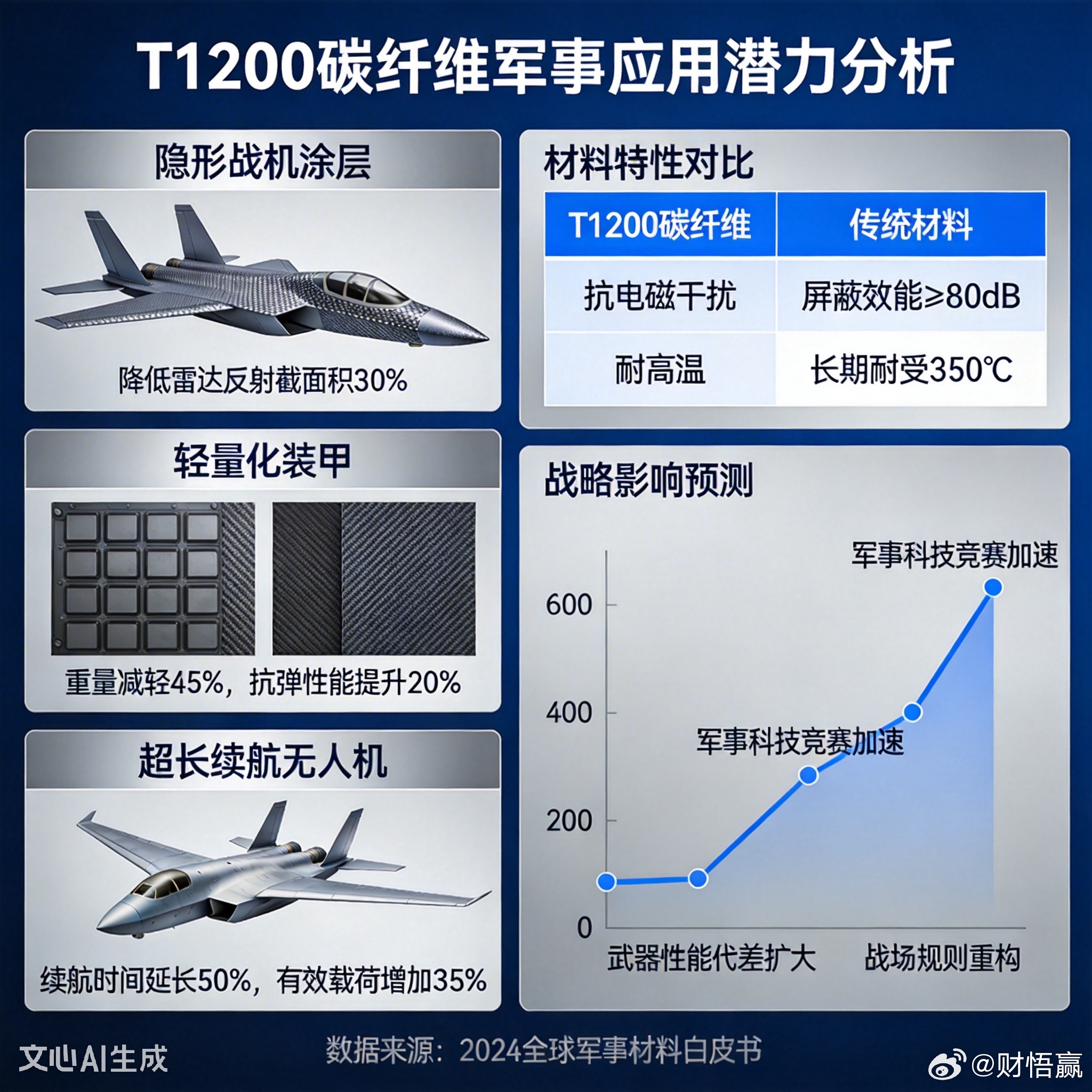 T1200碳纤维：重塑未来战争格局的“黑色黄金”T1200碳纤维将推动战争形态从