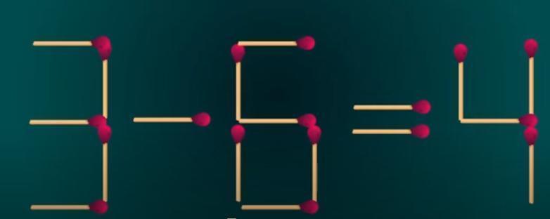 注意啦！图中用火柴拼成的 “3 - 5 = 4” 显然不成立。现在挑战来了：给你