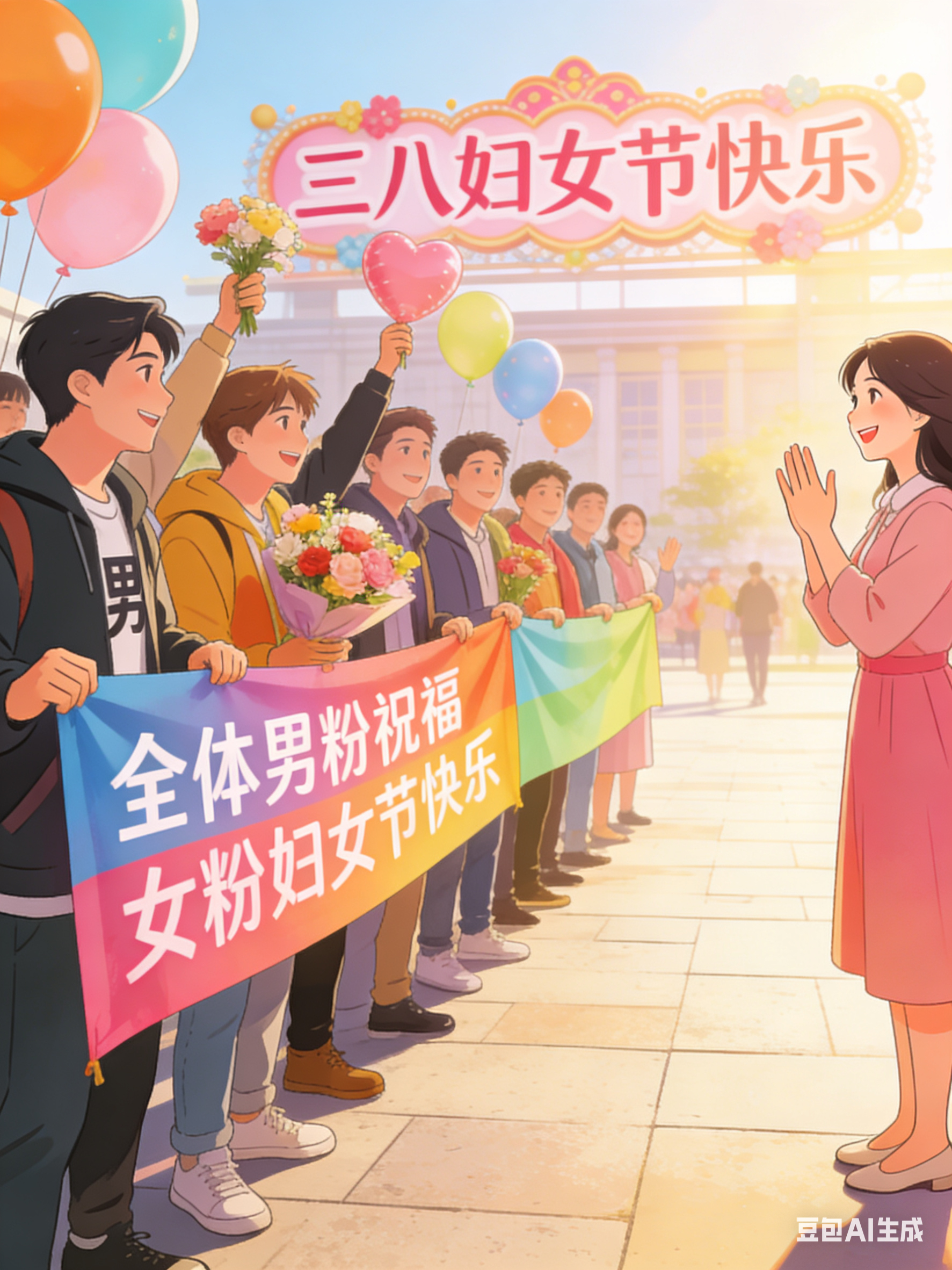 妇女节  我带领全体男粉祝所有的女粉们节日快乐