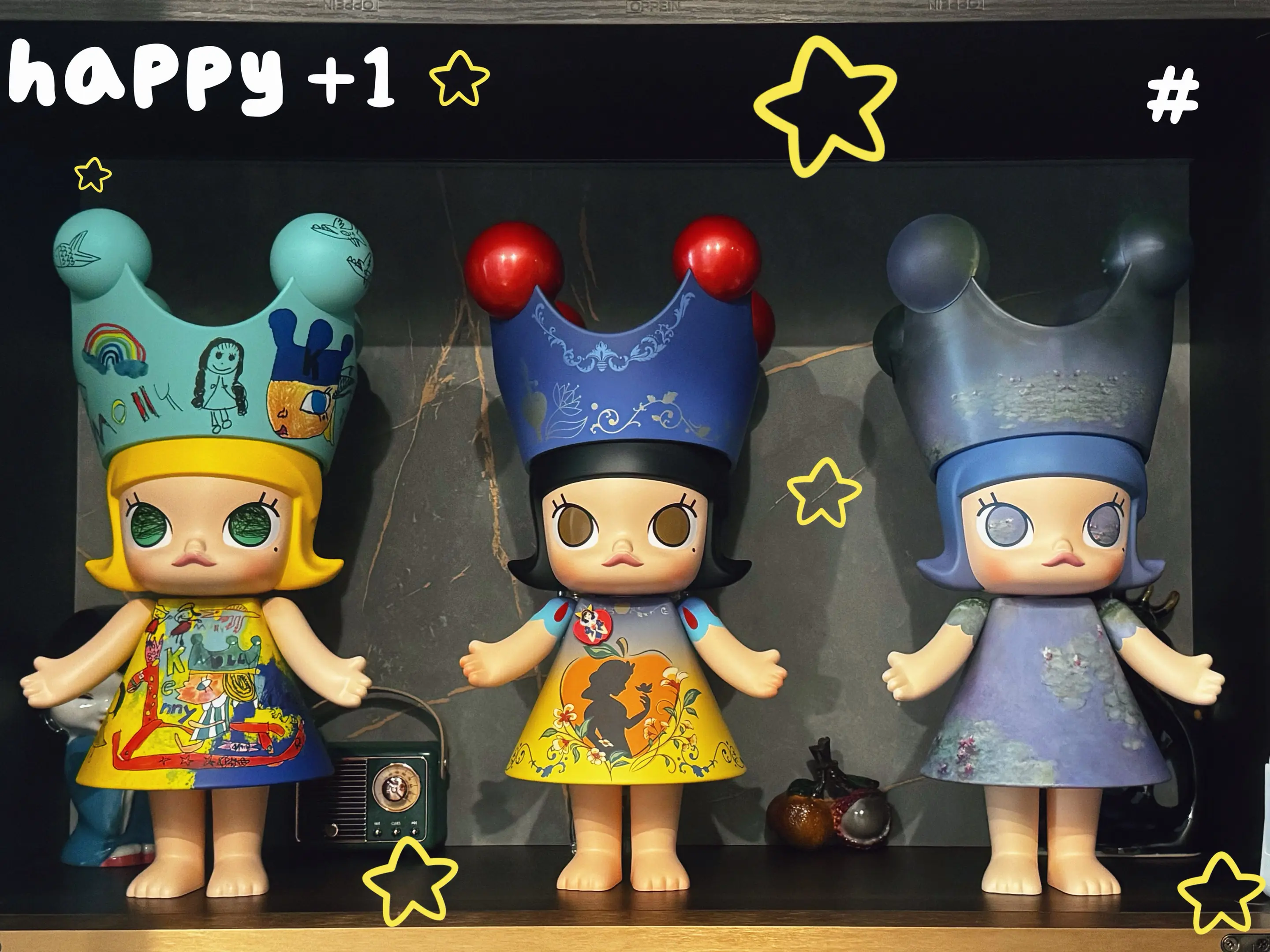 三只Molly400%小公主赏心悦目🌈。继Labubu 哭娃后，入坑...