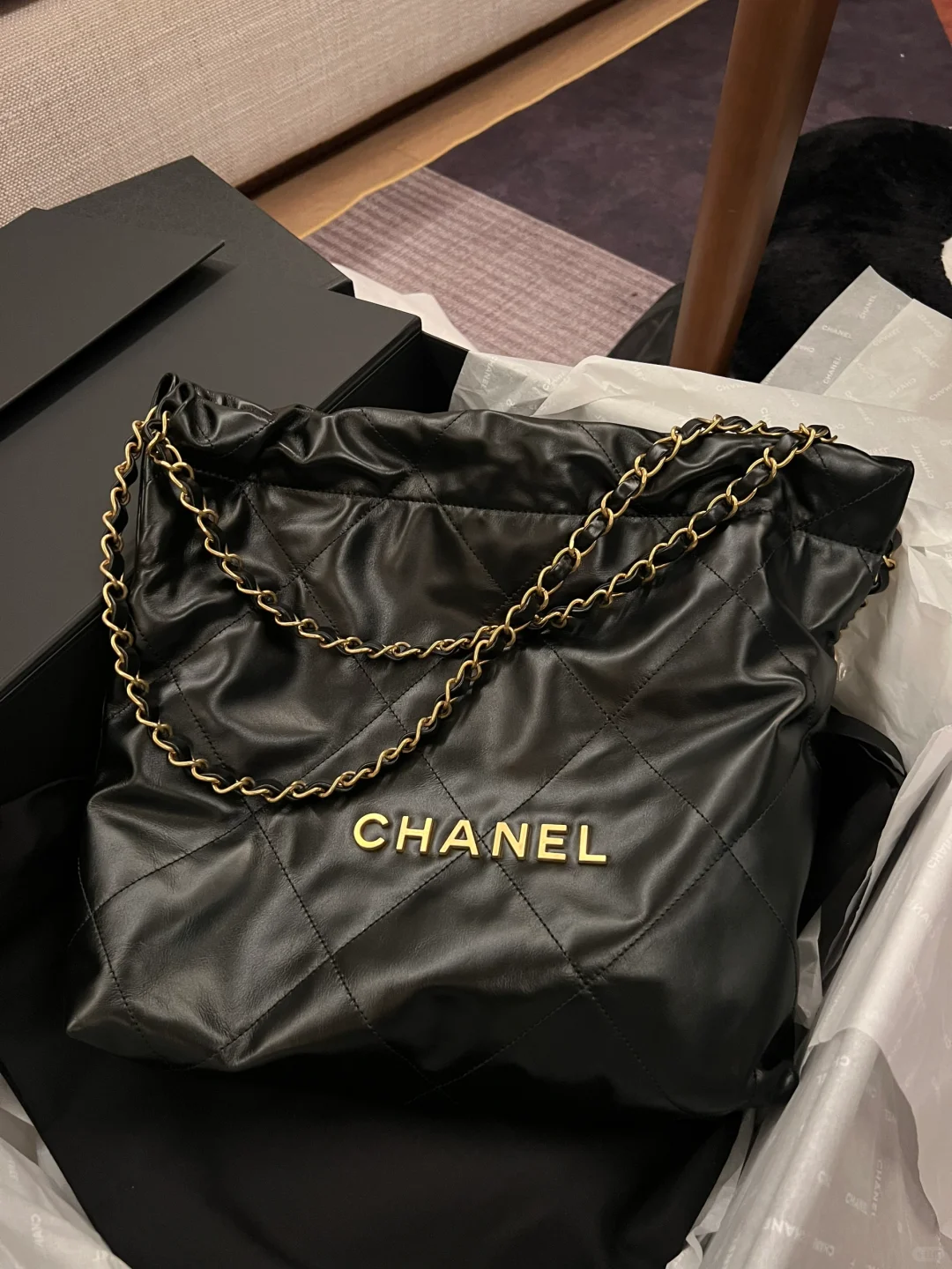 Chanel 22bag 黑金小号🤍垃圾袋